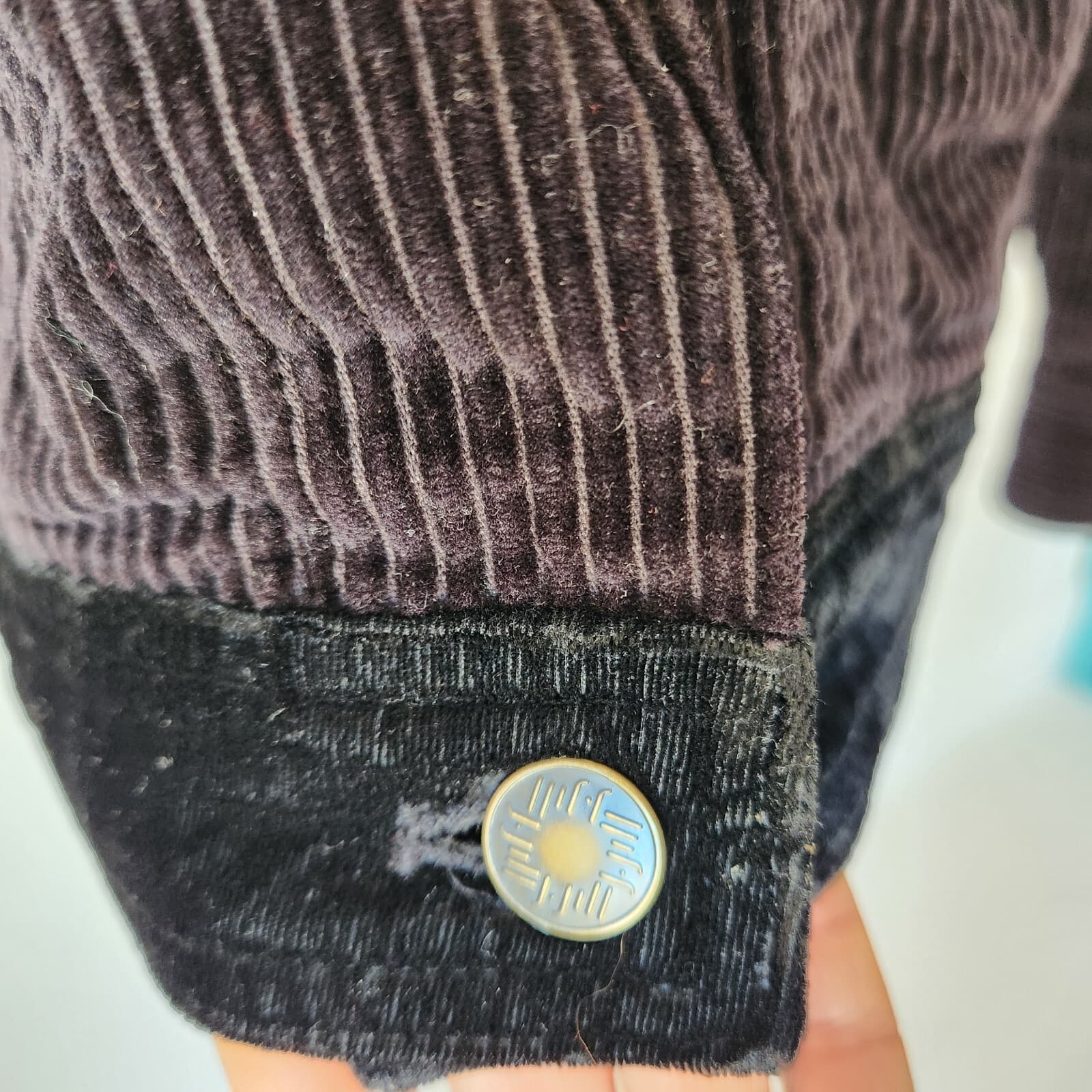 Vintage Y2K J.Jill Corduroy Bomber Tucker Jacket Velvet-Collar Pocket Black Sz.M - Thumbnail 6