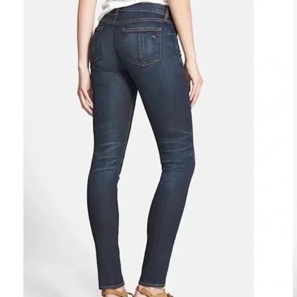Rag & Bone High Rise Skinny Jeans Blue Chaucer Cotton Blend Women 27 Made in USA - Thumbnail 4