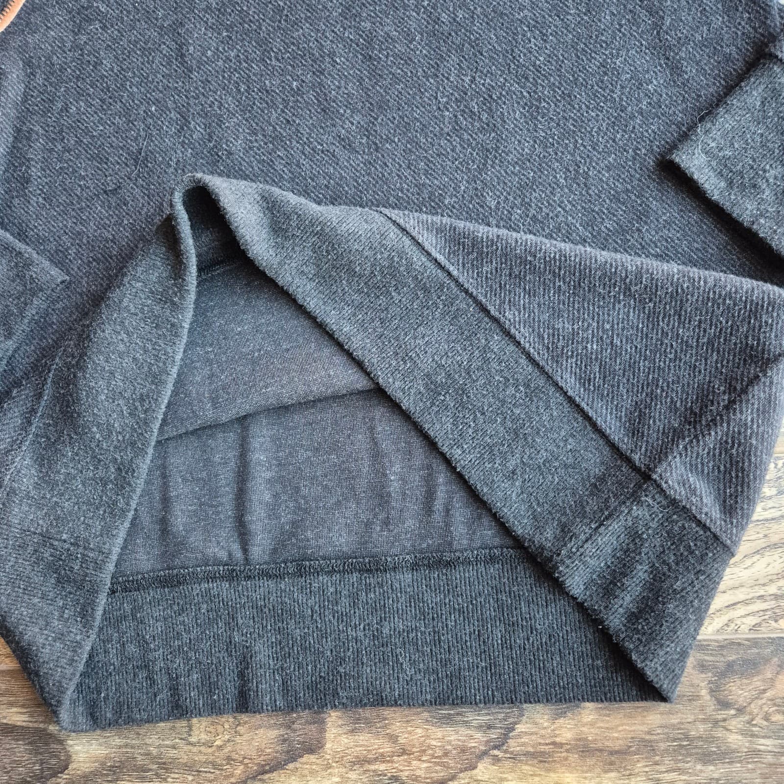 Faherty Legend Apres Waffle Knit Crew Neck Sweater Twill Heathered Black Women M - Thumbnail 8