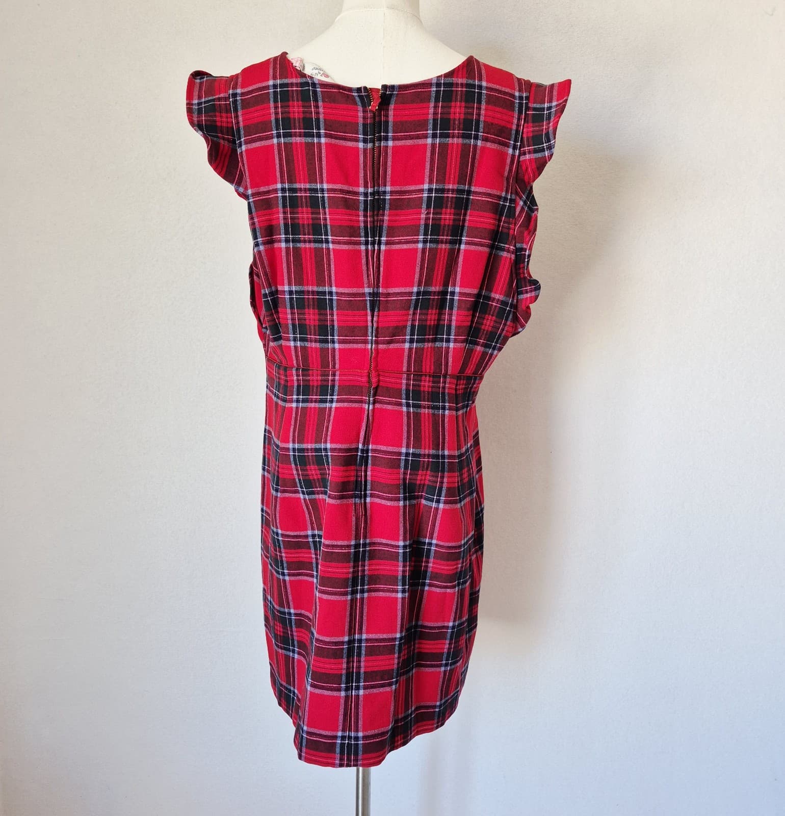 NWT Vineyard Vines $148 Nantucket Lurex Tartan Red Velvet Mini Shift Dress Sz.16 - Thumbnail 5