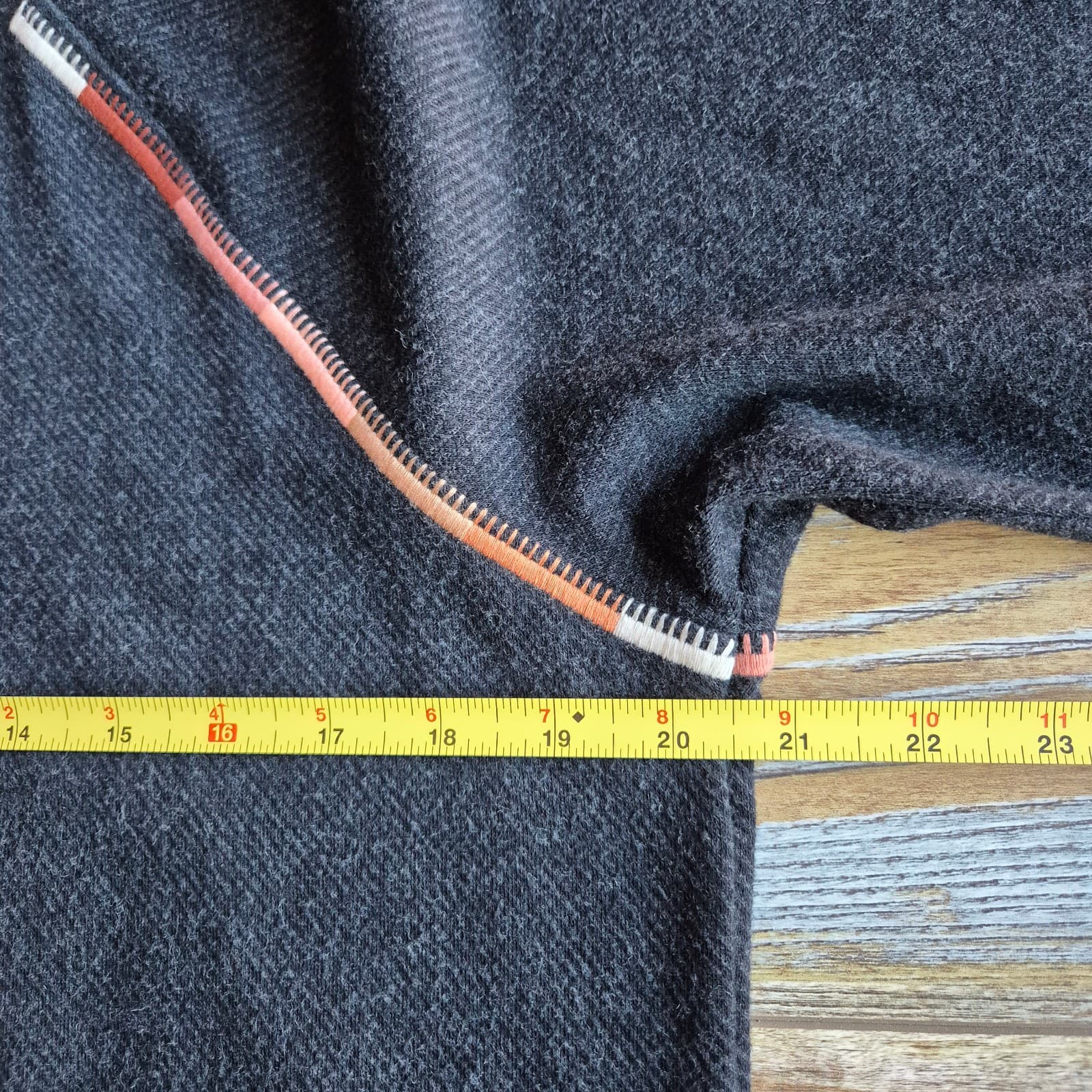 Faherty Legend Apres Waffle Knit Crew Neck Sweater Twill Heathered Black Women M - Thumbnail 13