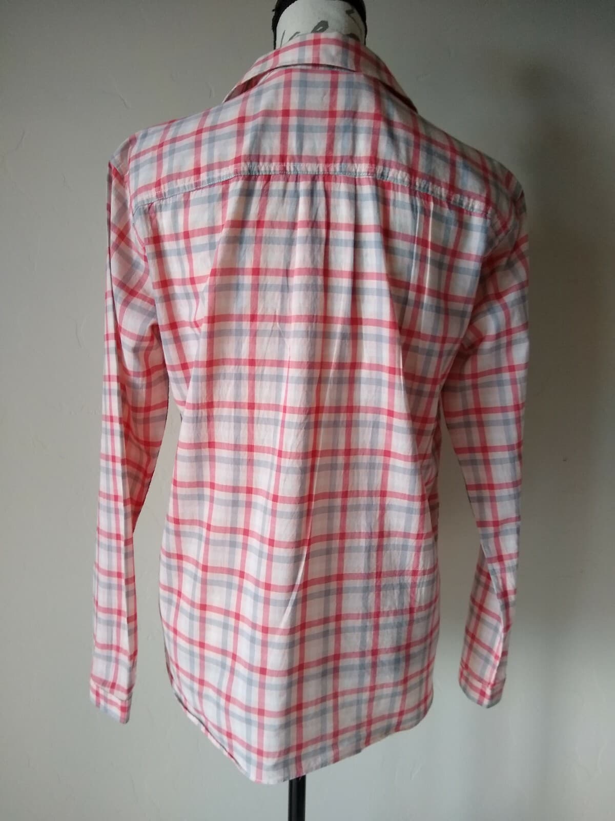THE NORTH FACE Organic Cotton Top Shirt Pullover Long Sleeves 1/4-Button Plaid S - Thumbnail 4