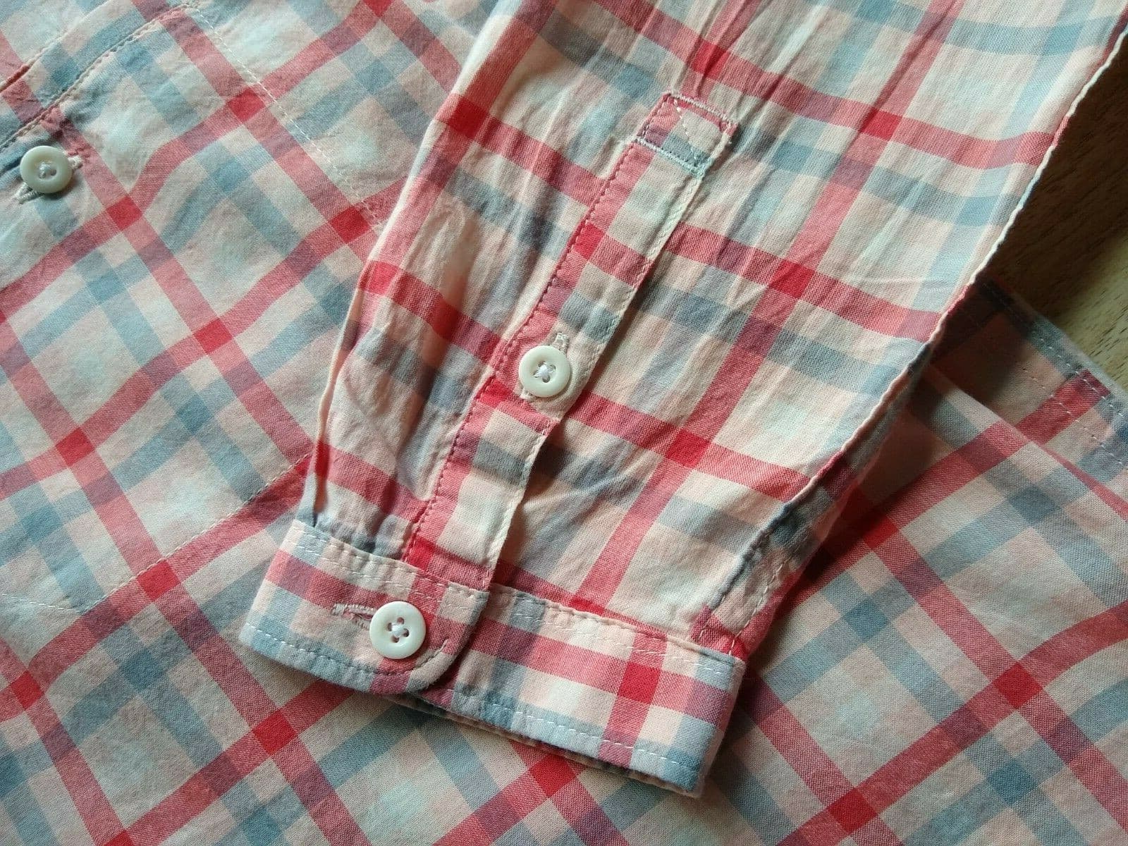 THE NORTH FACE Organic Cotton Top Shirt Pullover Long Sleeves 1/4-Button Plaid S - Thumbnail 7