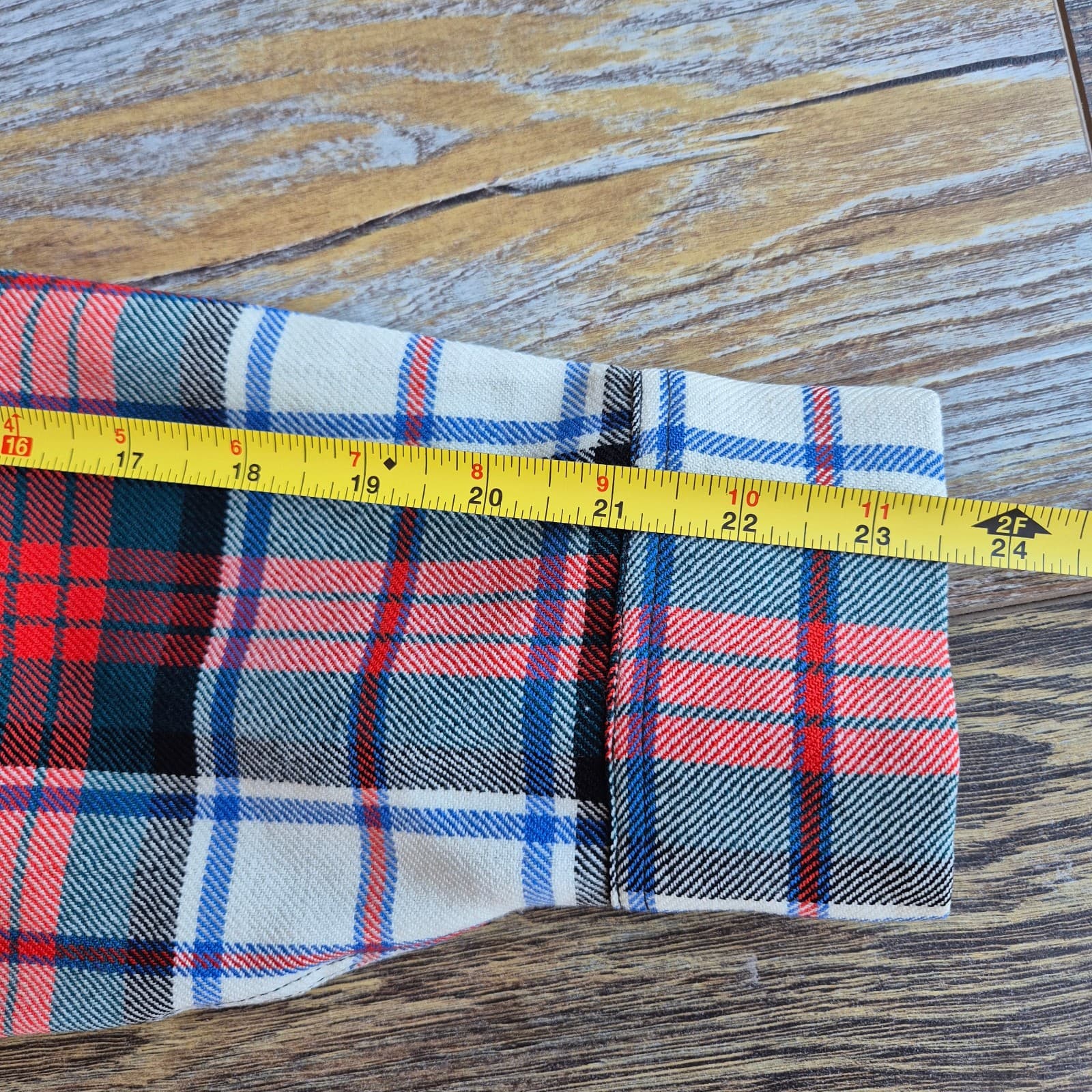 Vintage Concordia 100% Wool Multicolor Plaid Button-Down Shirt Long Sleeve Men L - Thumbnail 6
