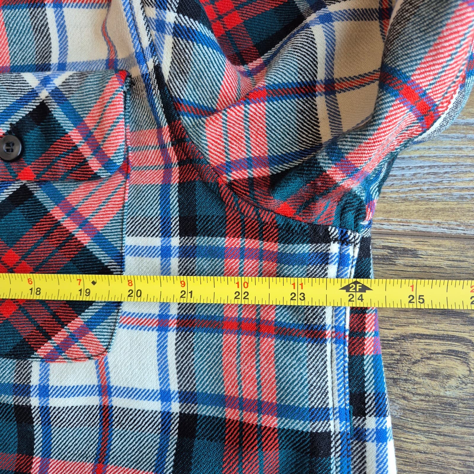 Vintage Concordia 100% Wool Multicolor Plaid Button-Down Shirt Long Sleeve Men L - Thumbnail 7