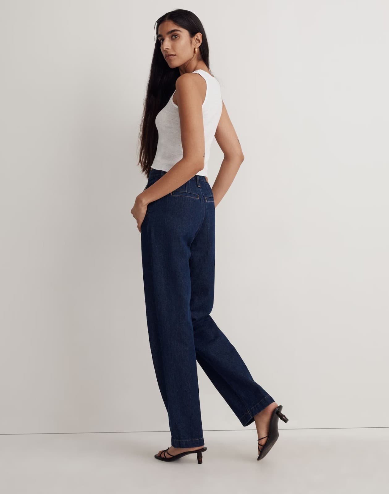 NWoT Madewell Baggy Straight Pleated Jeans Woodham Wash Blue Women's 25 #NH757 - Thumbnail 9