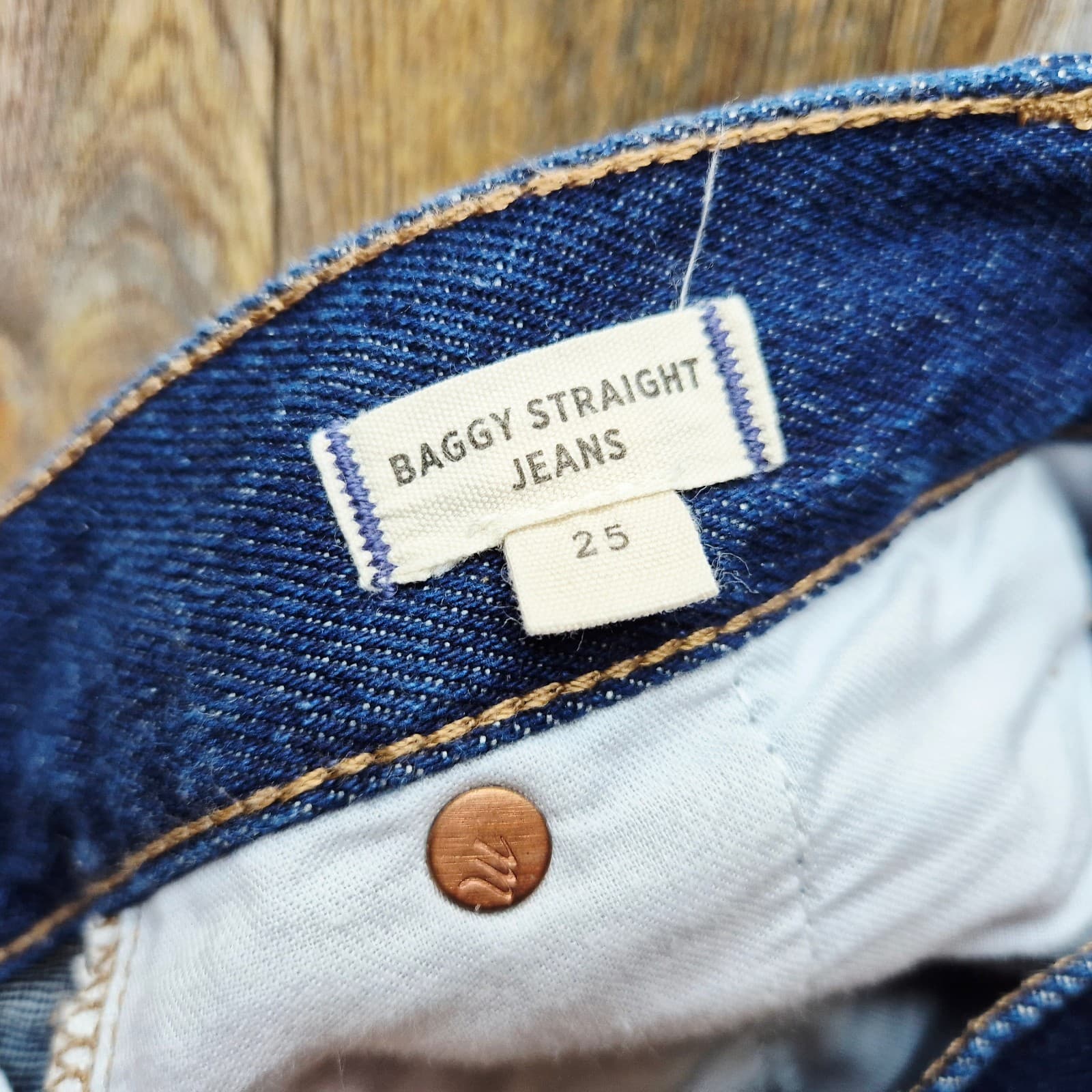 NWoT Madewell Baggy Straight Pleated Jeans Woodham Wash Blue Women's 25 #NH757 - Thumbnail 11