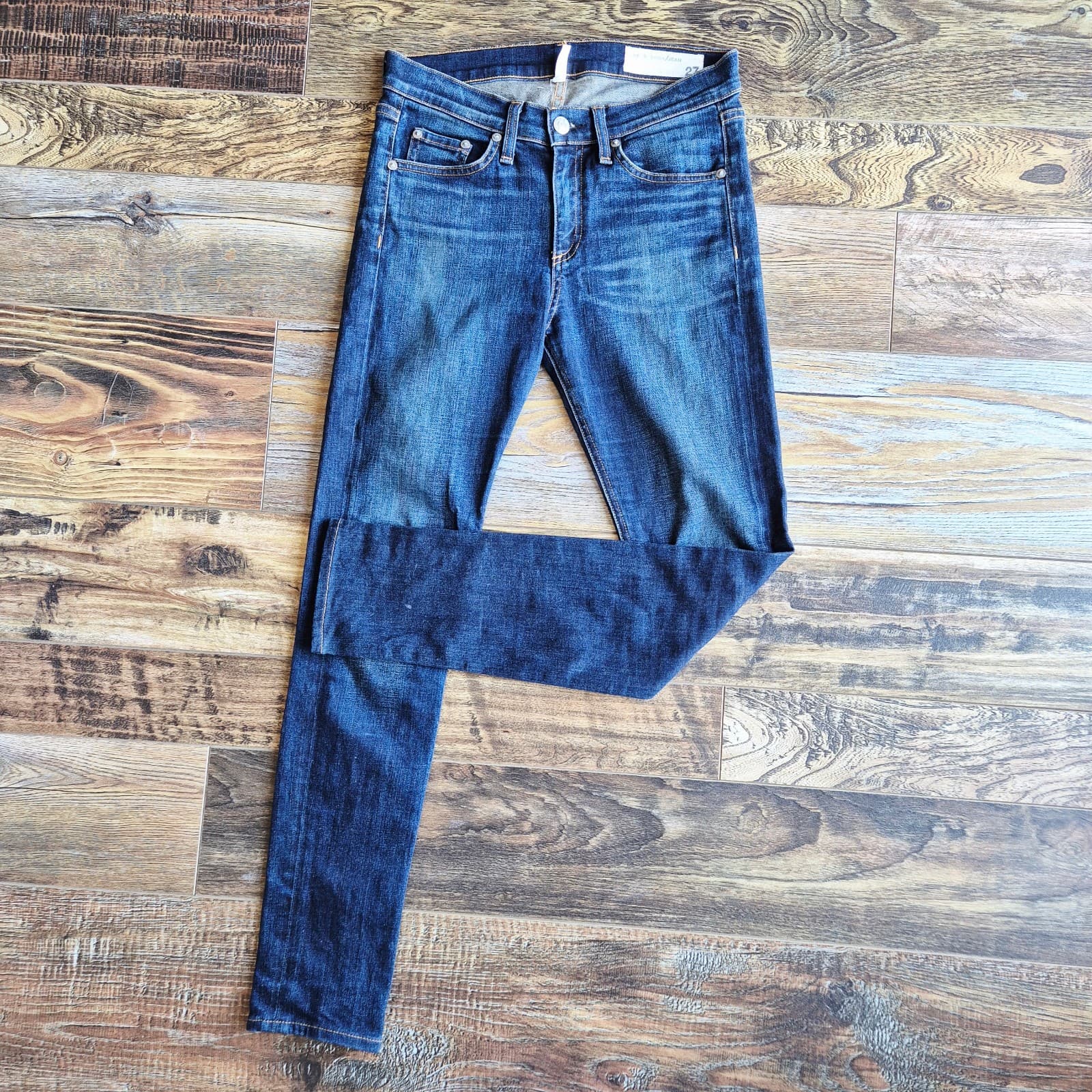 Rag & Bone High Rise Skinny Jeans Blue Chaucer Cotton Blend Women 27 Made in USA - Thumbnail 3