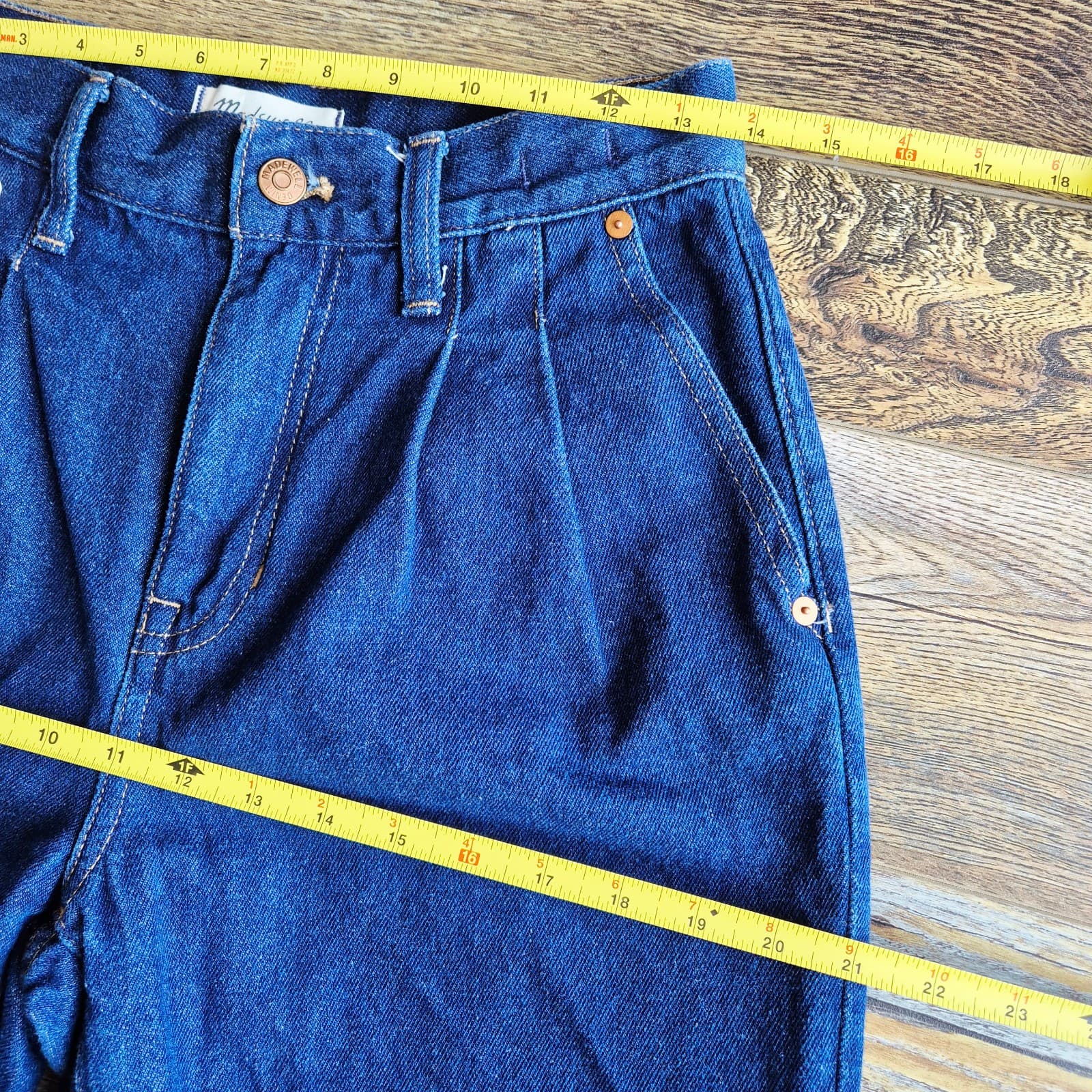 NWoT Madewell Baggy Straight Pleated Jeans Woodham Wash Blue Women's 25 #NH757 - Thumbnail 14
