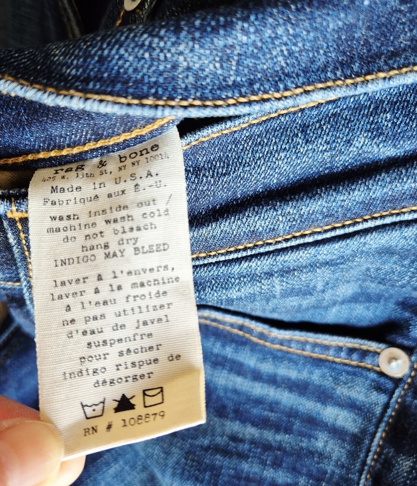 Rag & Bone High Rise Skinny Jeans Blue Chaucer Cotton Blend Women 27 Made in USA - Thumbnail 10