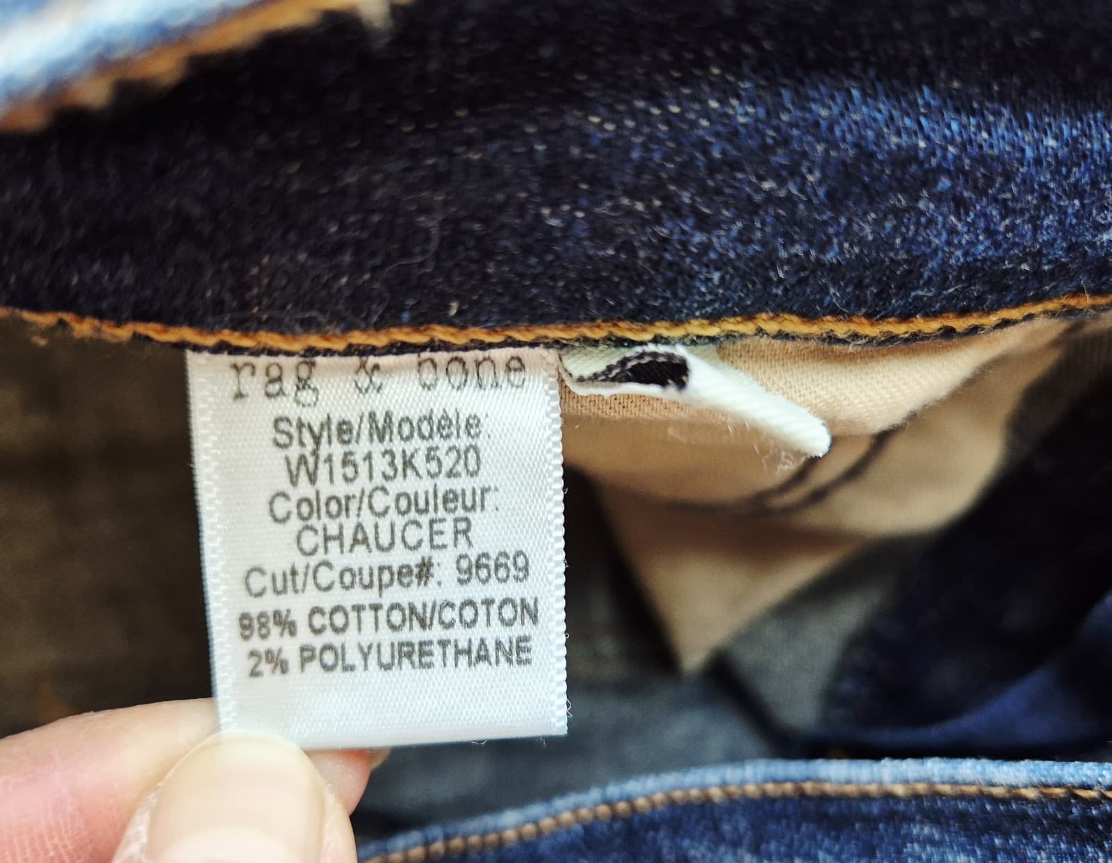 Rag & Bone High Rise Skinny Jeans Blue Chaucer Cotton Blend Women 27 Made in USA - Thumbnail 9