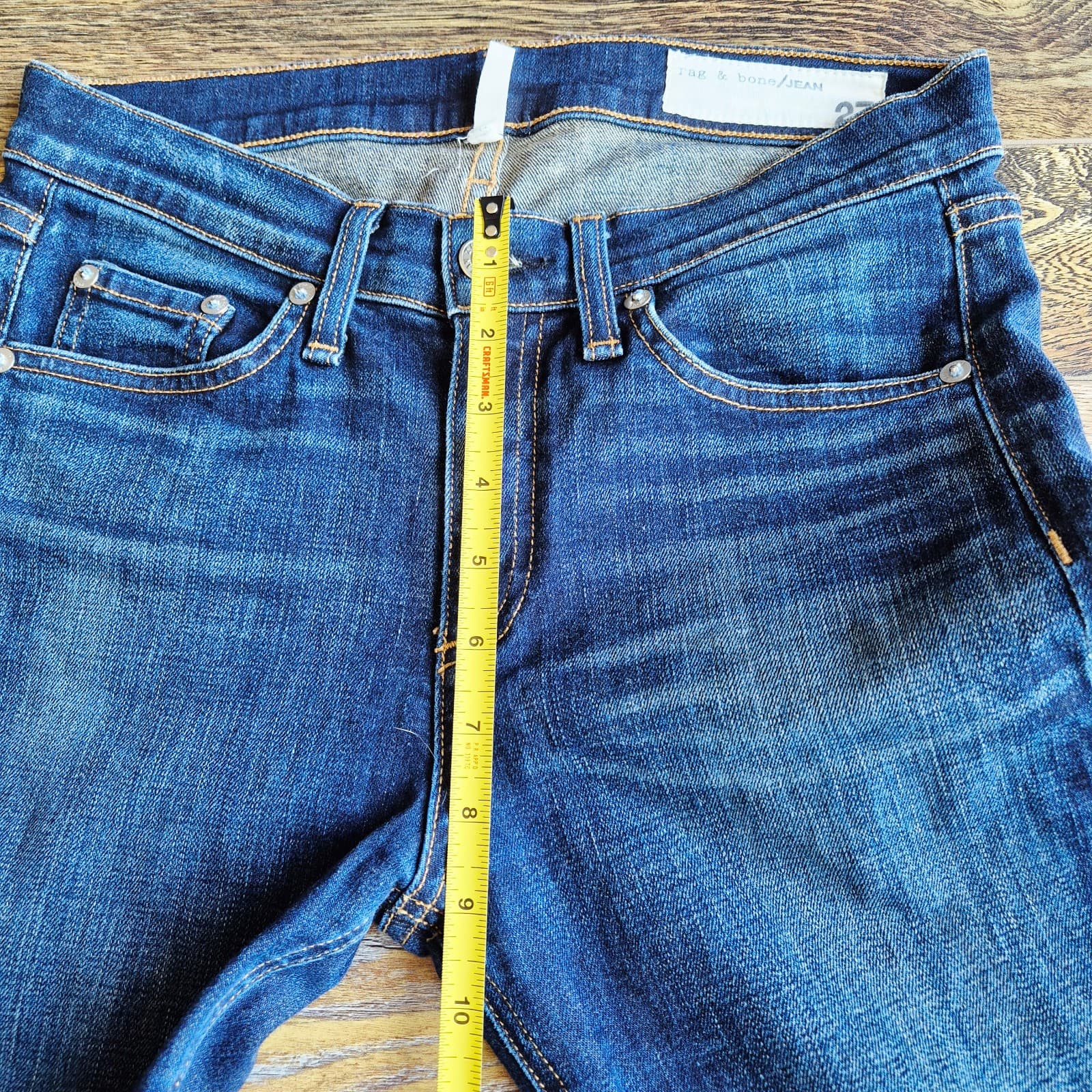 Rag & Bone High Rise Skinny Jeans Blue Chaucer Cotton Blend Women 27 Made in USA - Thumbnail 12