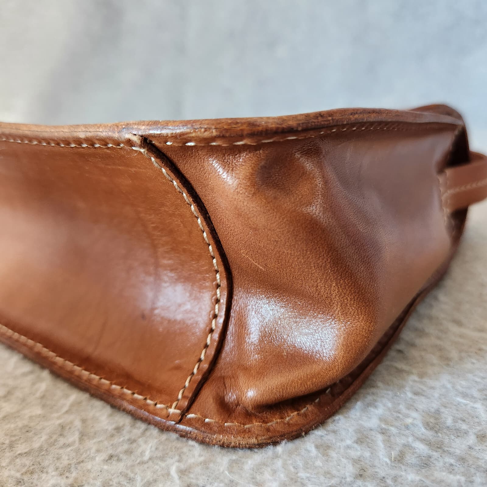 Vintage Fossil Cabo Flap Shoulder Bag Snap Leather Tan - Thumbnail 7