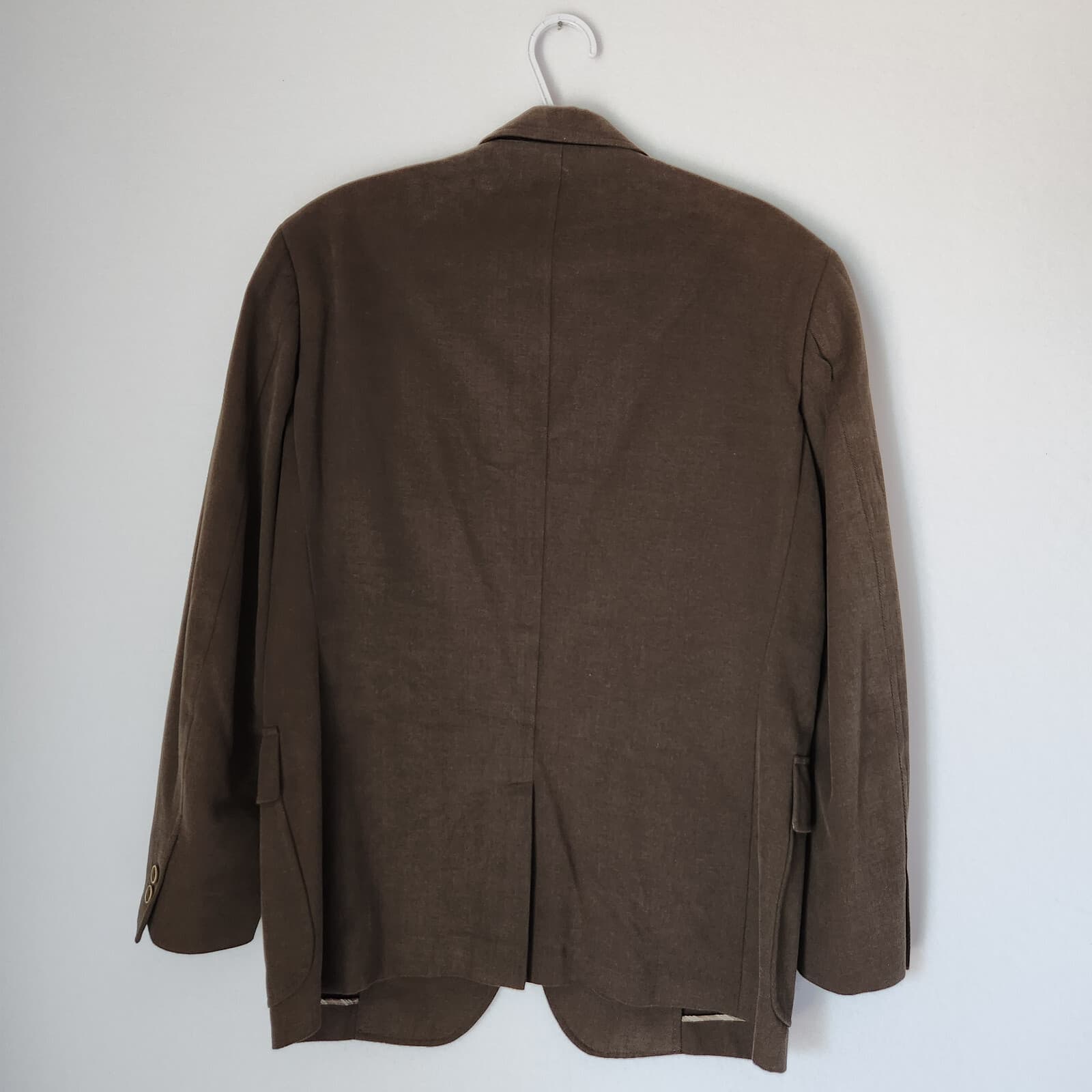 IBIZA Tessuit Sondrio Ravelli Twill Sport Coat Blazer Button Olive Green Sz.40R - Thumbnail 2