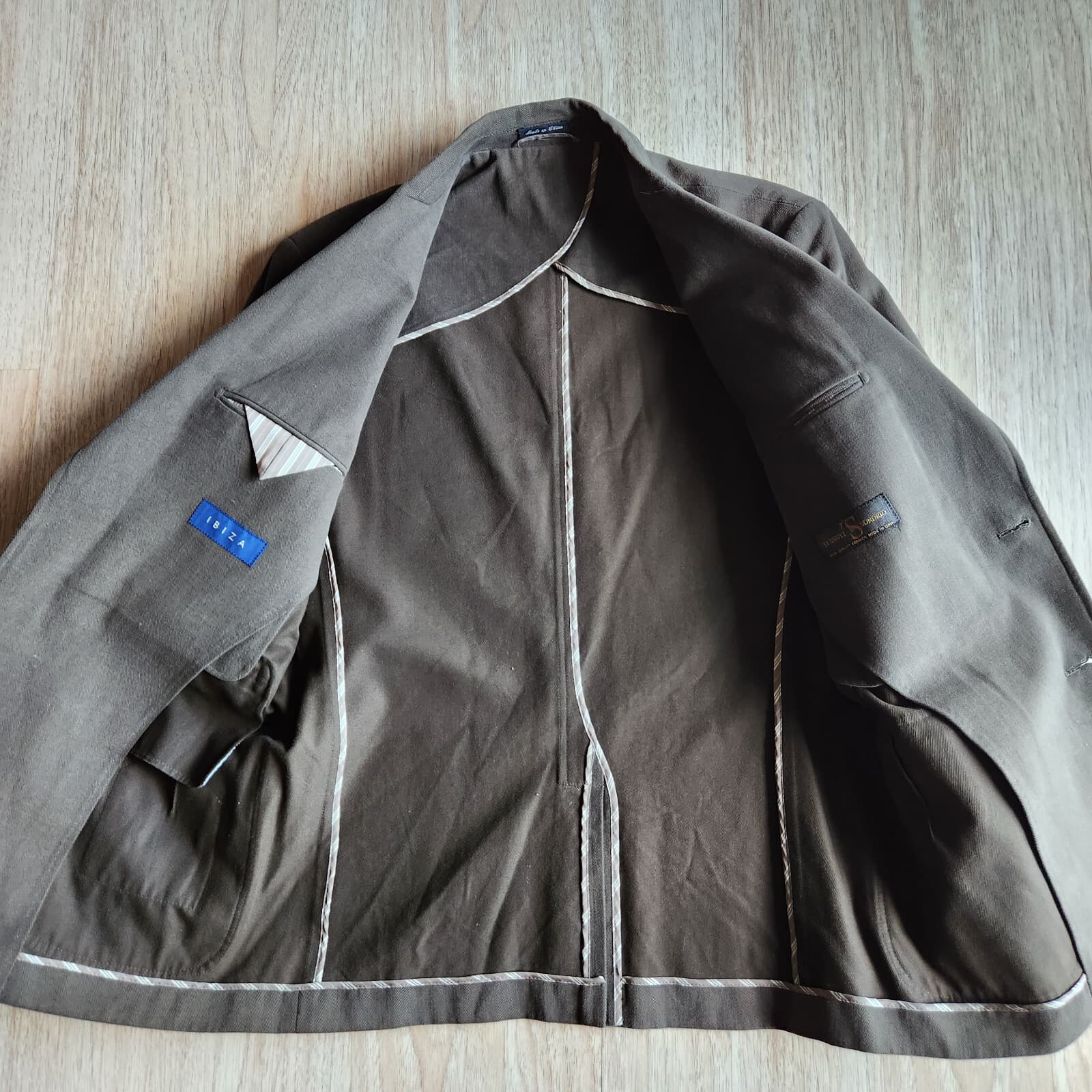 IBIZA Tessuit Sondrio Ravelli Twill Sport Coat Blazer Button Olive Green Sz.40R - Thumbnail 7