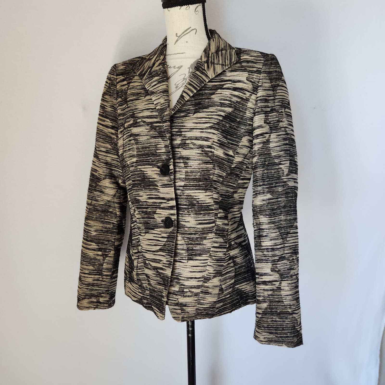 EUC Lafayette 148 NY Linen Blend Two-Button Blazer Texture-Leaf Brown Women's 6 - Thumbnail 3