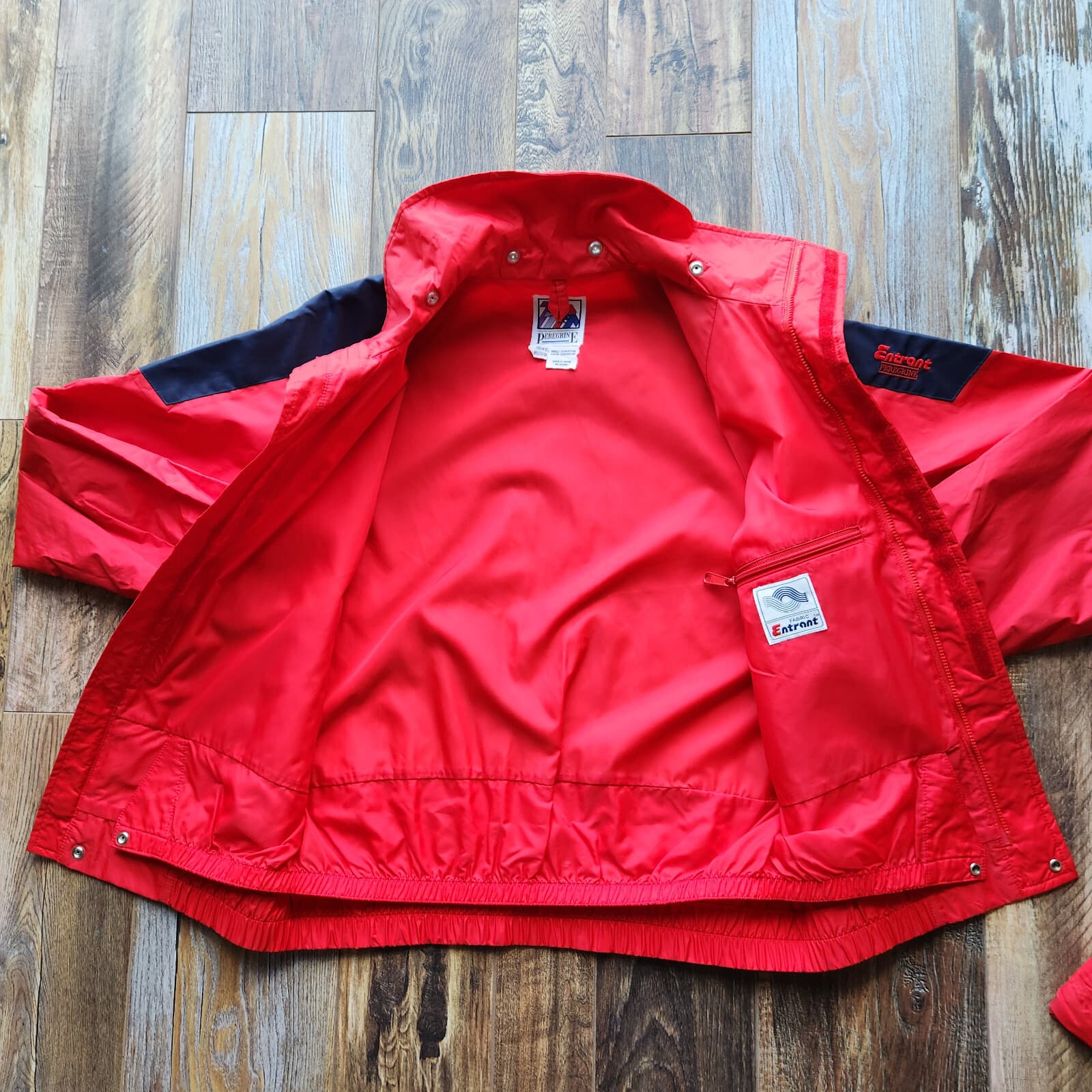Vintage Peregrine Entrant Made in Japan Hood Windbreaker Jacket Zip Red Men's M - Thumbnail 4