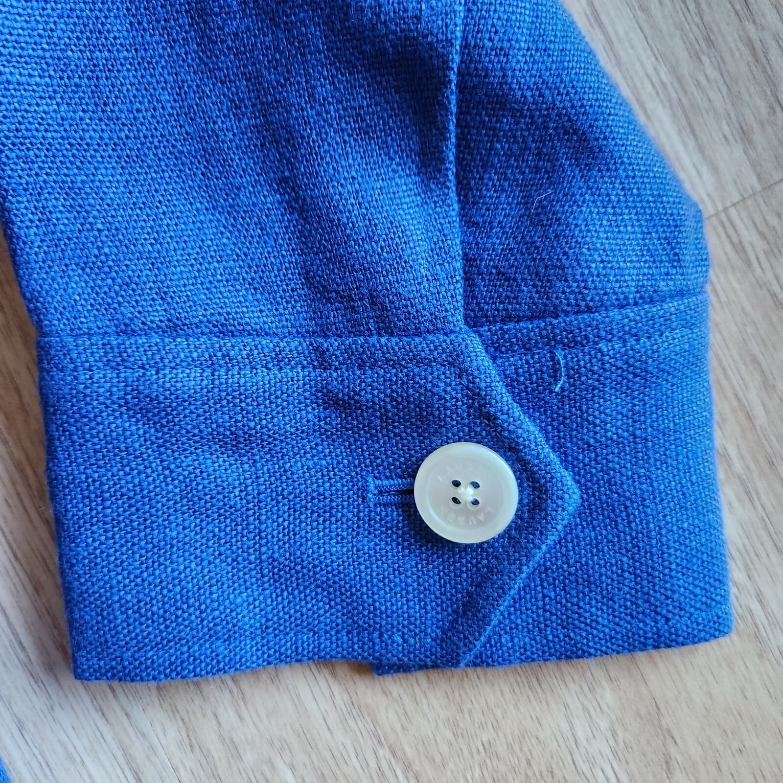 Lauren Ralph Lauren 100% Linen Jacket Pocket Button 3/4 Sleeve Blue Women's 8P - Thumbnail 9