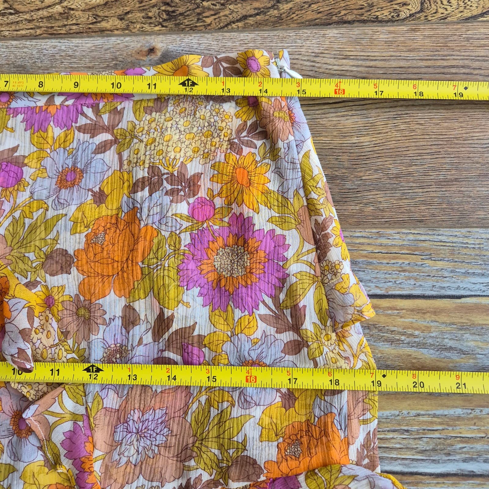 Veronica Beard Eleonora Silk Sheer Chiffon Slit Ruffle Floral Midi Skirt Women 8 - Thumbnail 15