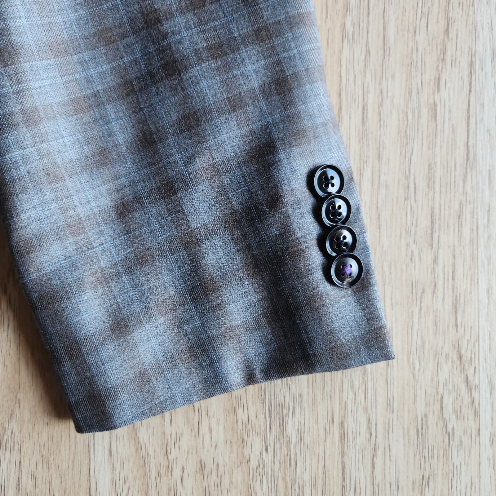 Ted Baker Jay Slim Fit Plaid Wool Sport Coat Two-Button Gray Brown Men's 40R - Thumbnail 5