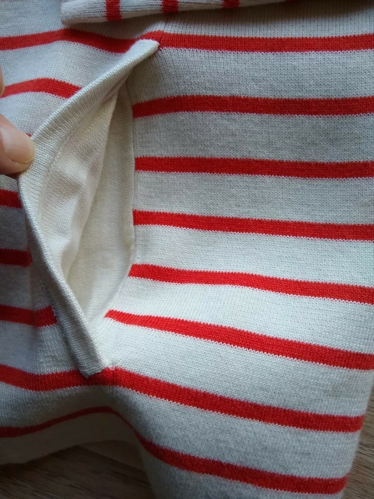 TABOTS NWT Cotton Blend Sweater Zip Orange White Stripped Sz.Xp $149 - Thumbnail 6