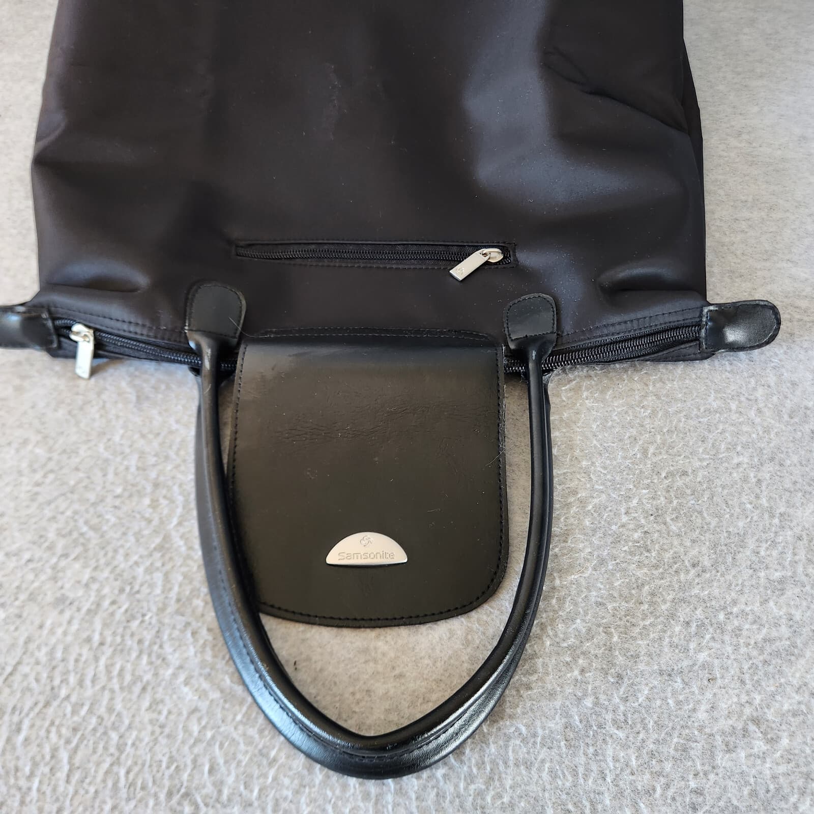 Samsonite Foldable Tote Carry-On Travel Bag Zip/Snap Nylon Waterproof Black - Thumbnail 14