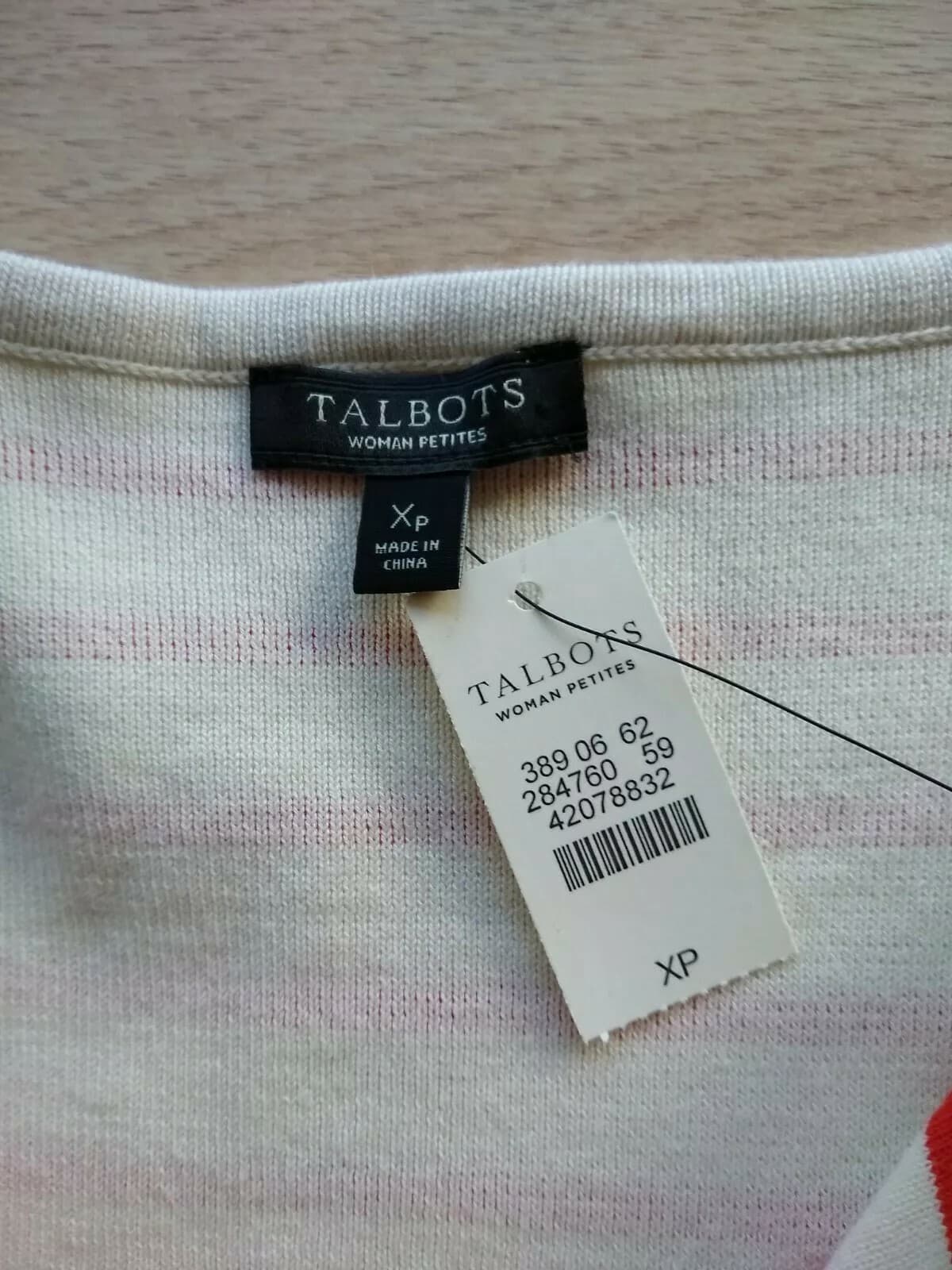 TABOTS NWT Cotton Blend Sweater Zip Orange White Stripped Sz.Xp $149 - Thumbnail 8