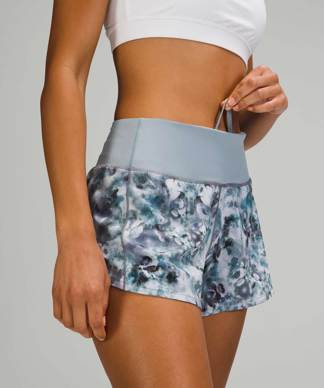 Lululemon Speed Up Mid-Rise Short 3" Kaleidofloral Multi Blue Cast Women's 10 - Thumbnail 3