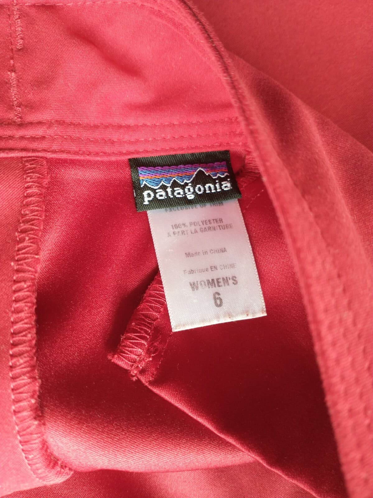 Patagonia Hiking Activewear Crop Capri Pants Split-Leg Zip Red Women Sz.6 - Thumbnail 4
