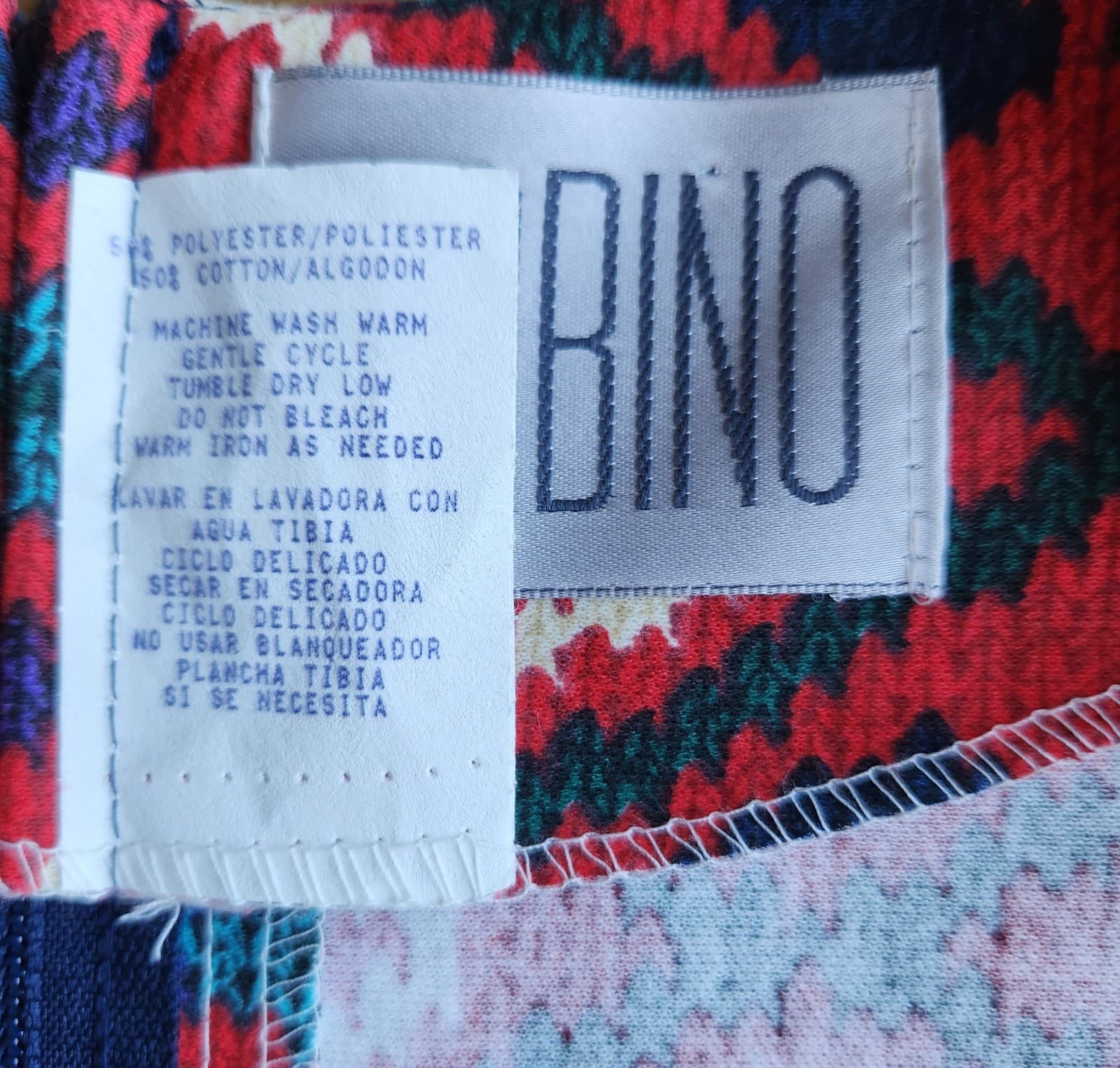 Vintage Sabino Made in USA Aztec Southwest Midi Dress Dolman Long Sleeve Sz.10 - Thumbnail 8