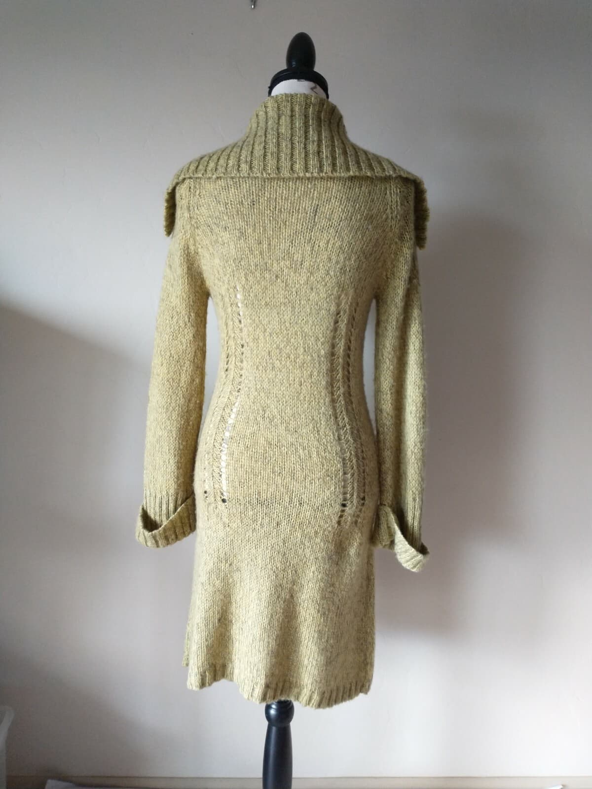 CHELSEA & VIOLET Mohair Blend Long Cardigan Wooden Button Green Women Sz.XS - Thumbnail 6