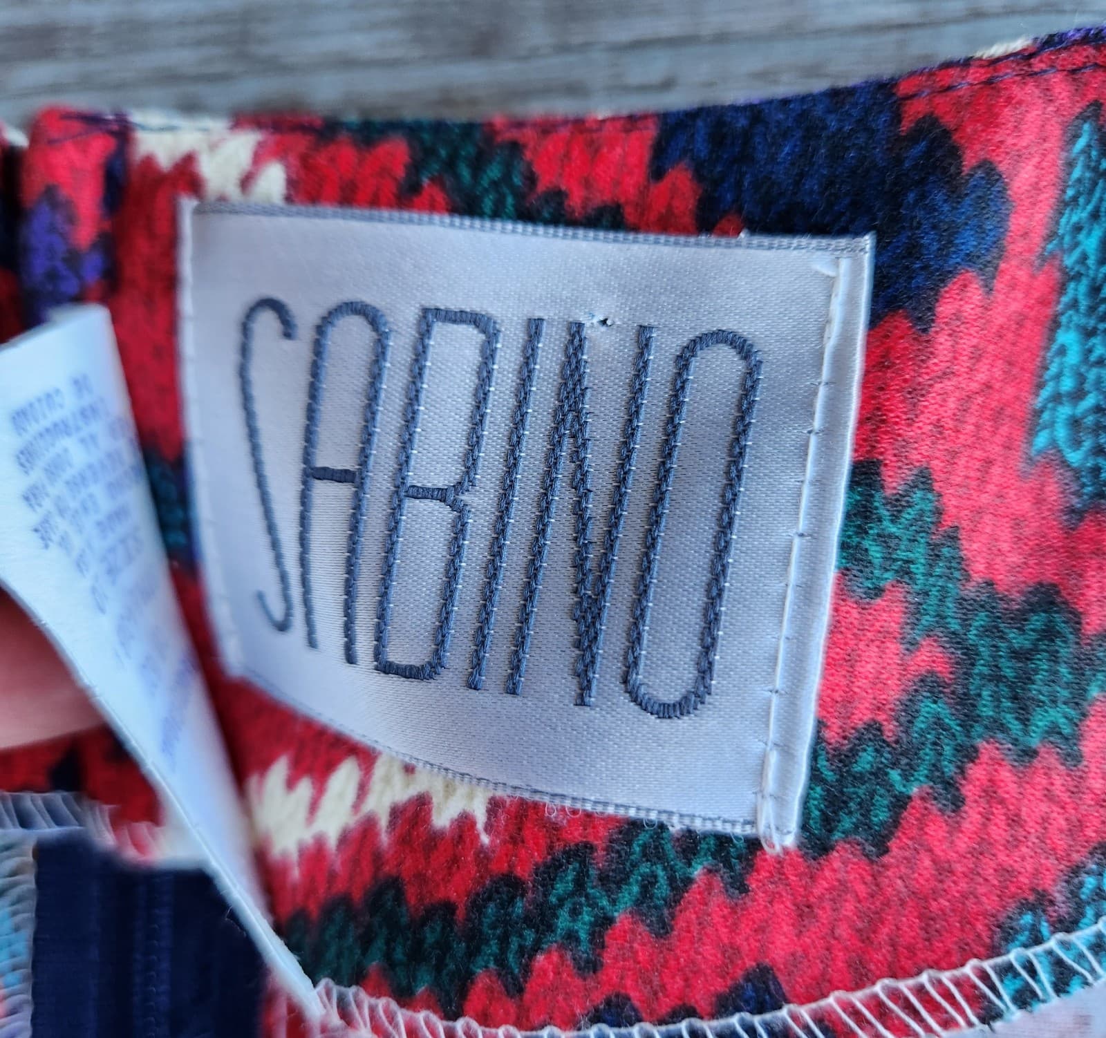 Vintage Sabino Made in USA Aztec Southwest Midi Dress Dolman Long Sleeve Sz.10 - Thumbnail 10