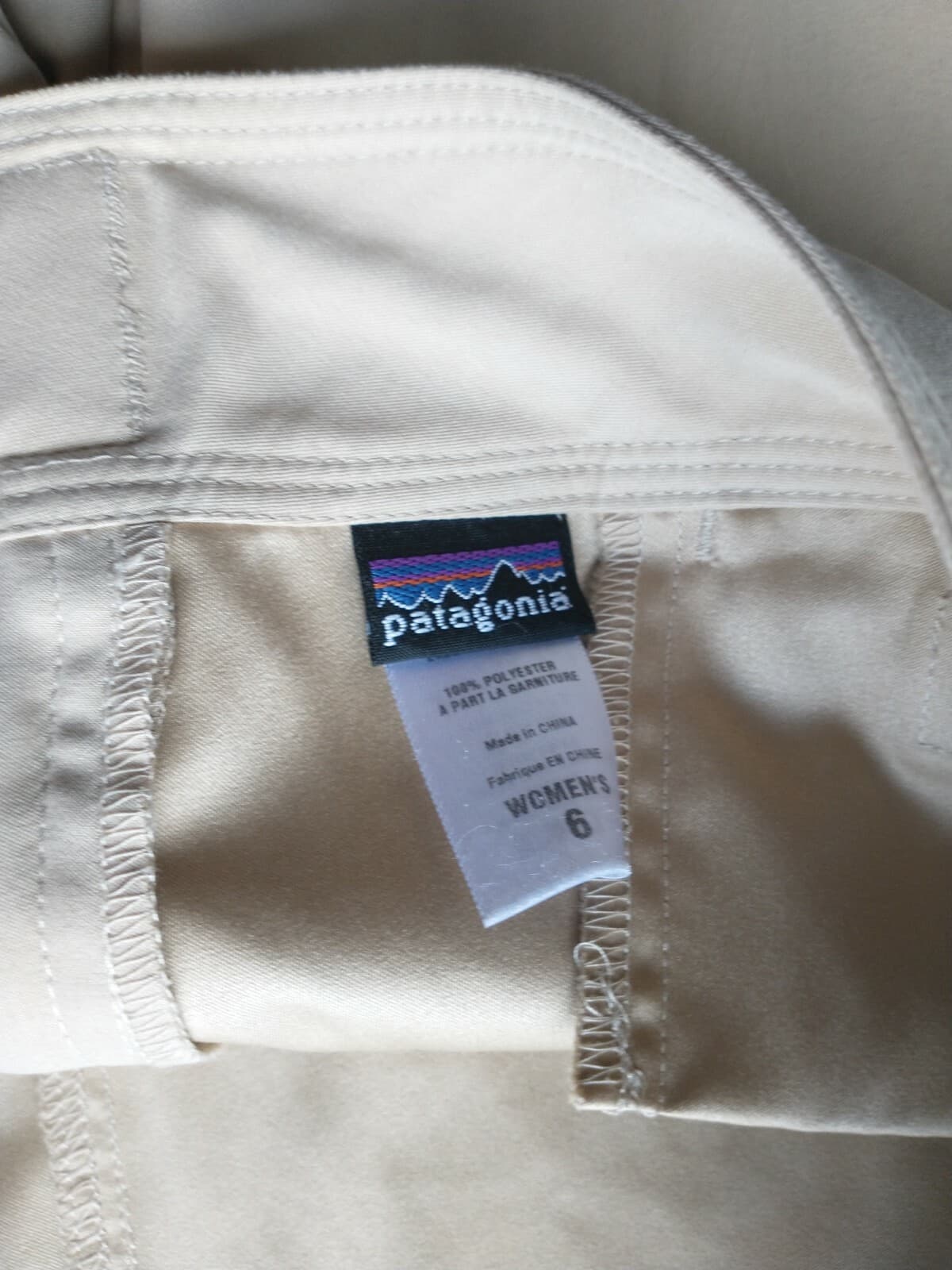 Patagonia Hiking Activewear Crop Capri Pants Split-Leg Zip Beige Women Sz.6 - Thumbnail 5