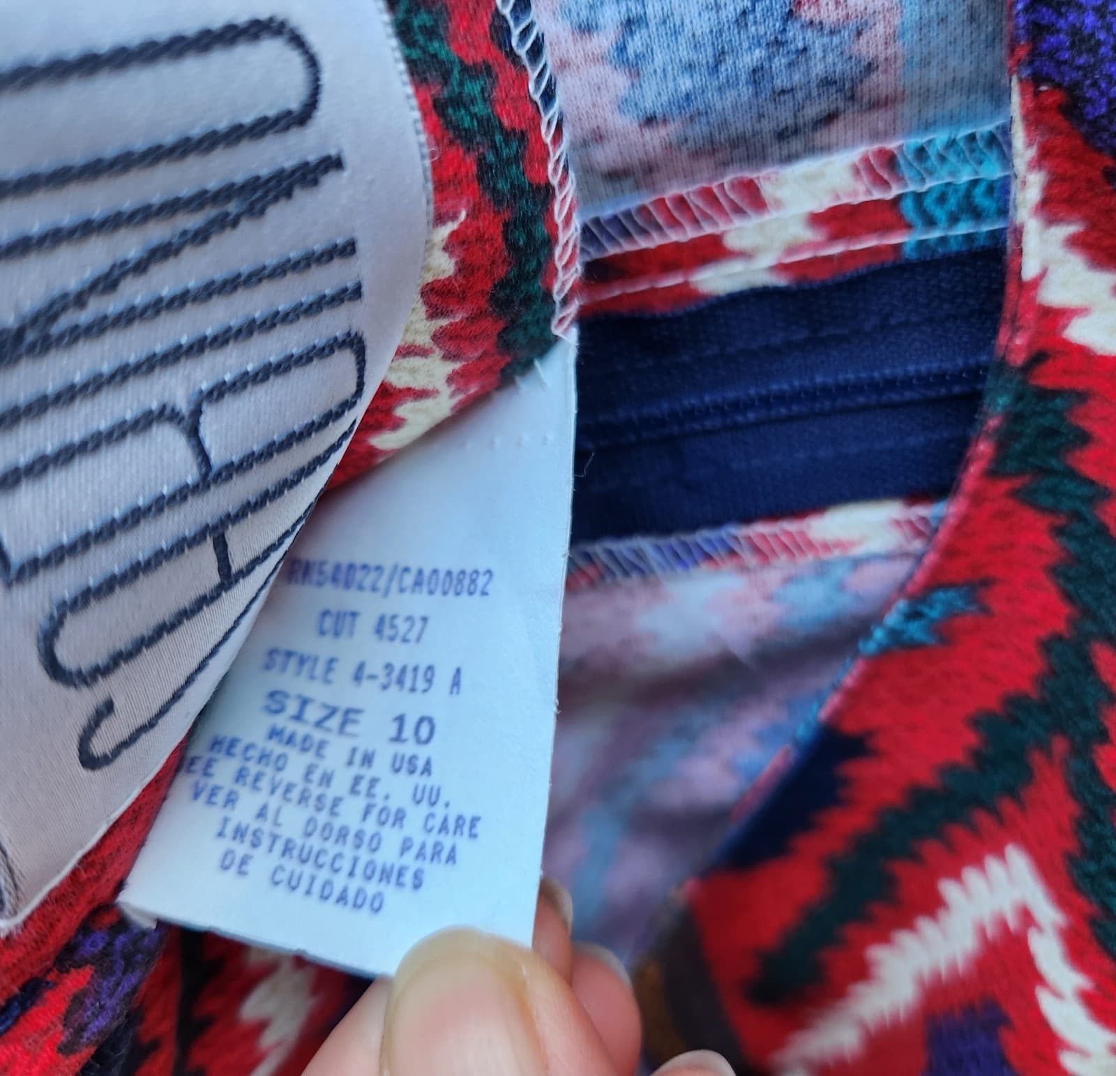 Vintage Sabino Made in USA Aztec Southwest Midi Dress Dolman Long Sleeve Sz.10 - Thumbnail 9
