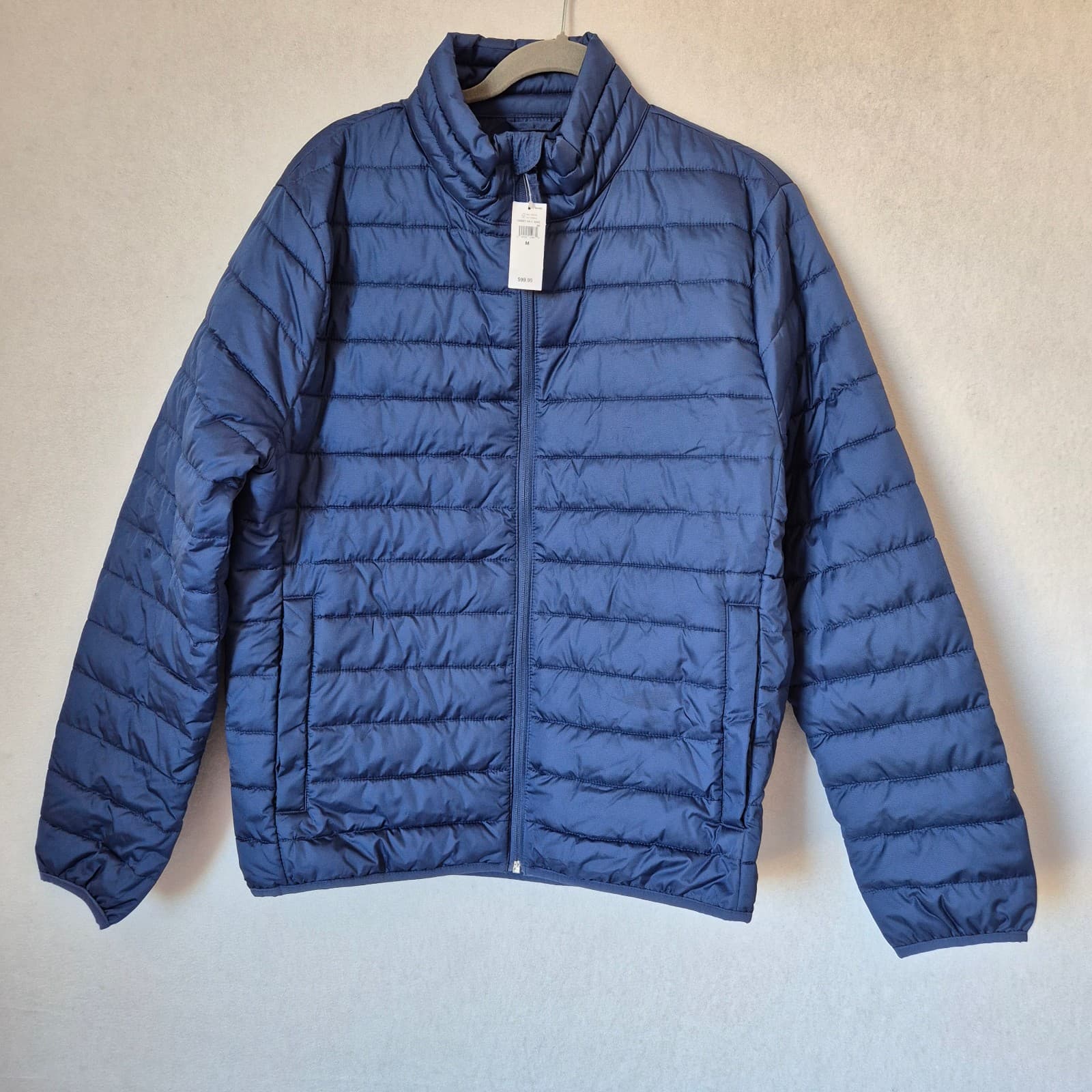 NWT Gap $100 Men's M Coldcontrol Waterproof Lightweight Puffer Jacket Navy Blue - Thumbnail 2