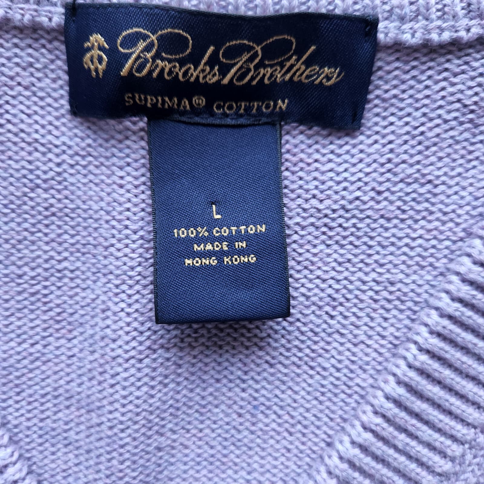 Vintage Brooks Brothers Cotton Sweater Pullover V-Neck Purple Unisex L Hong Kong - Thumbnail 7