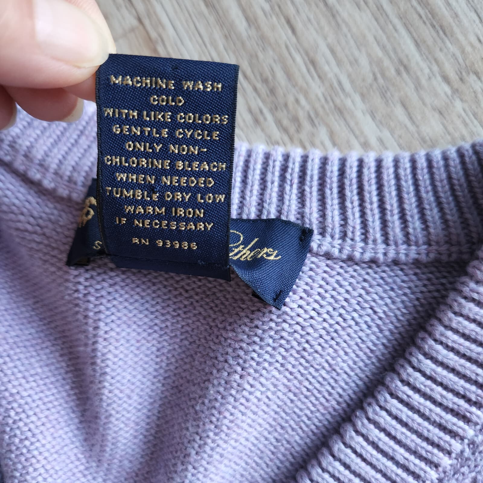 Vintage Brooks Brothers Cotton Sweater Pullover V-Neck Purple Unisex L Hong Kong - Thumbnail 8