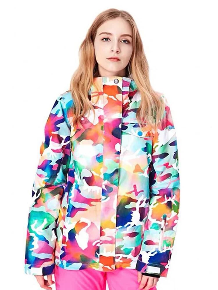 NWoT Gsou Snow Vibrant Camouflage Ski Snowboard Hooded Insulated Jacket Women XS - Thumbnail 3