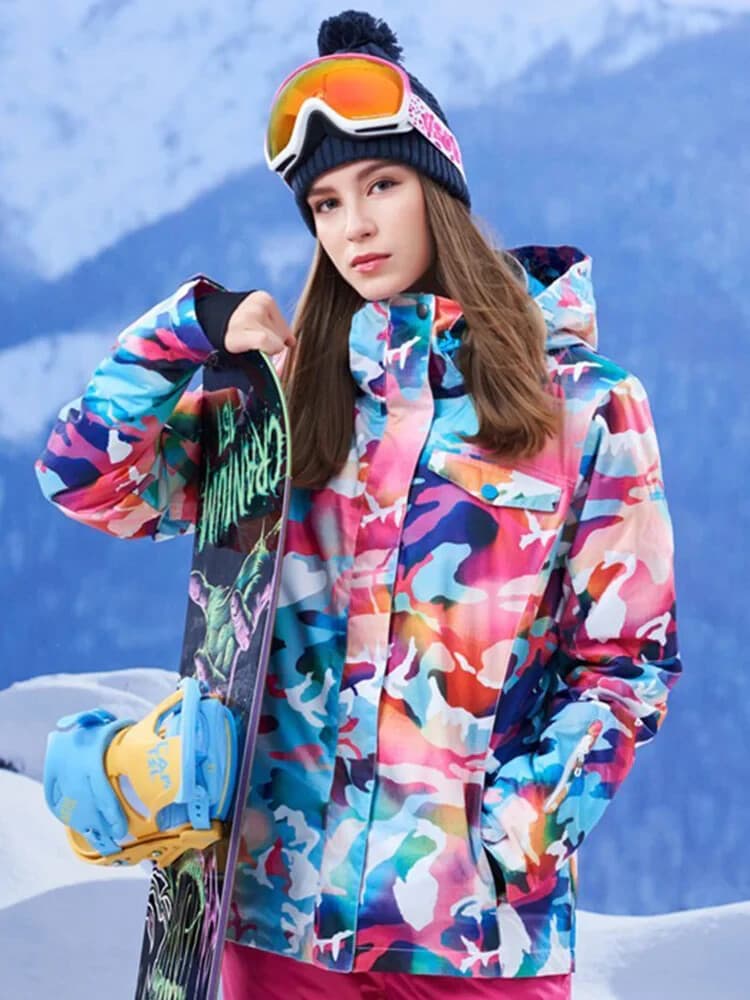 NWoT Gsou Snow Vibrant Camouflage Ski Snowboard Hooded Insulated Jacket Women XS - Thumbnail 5