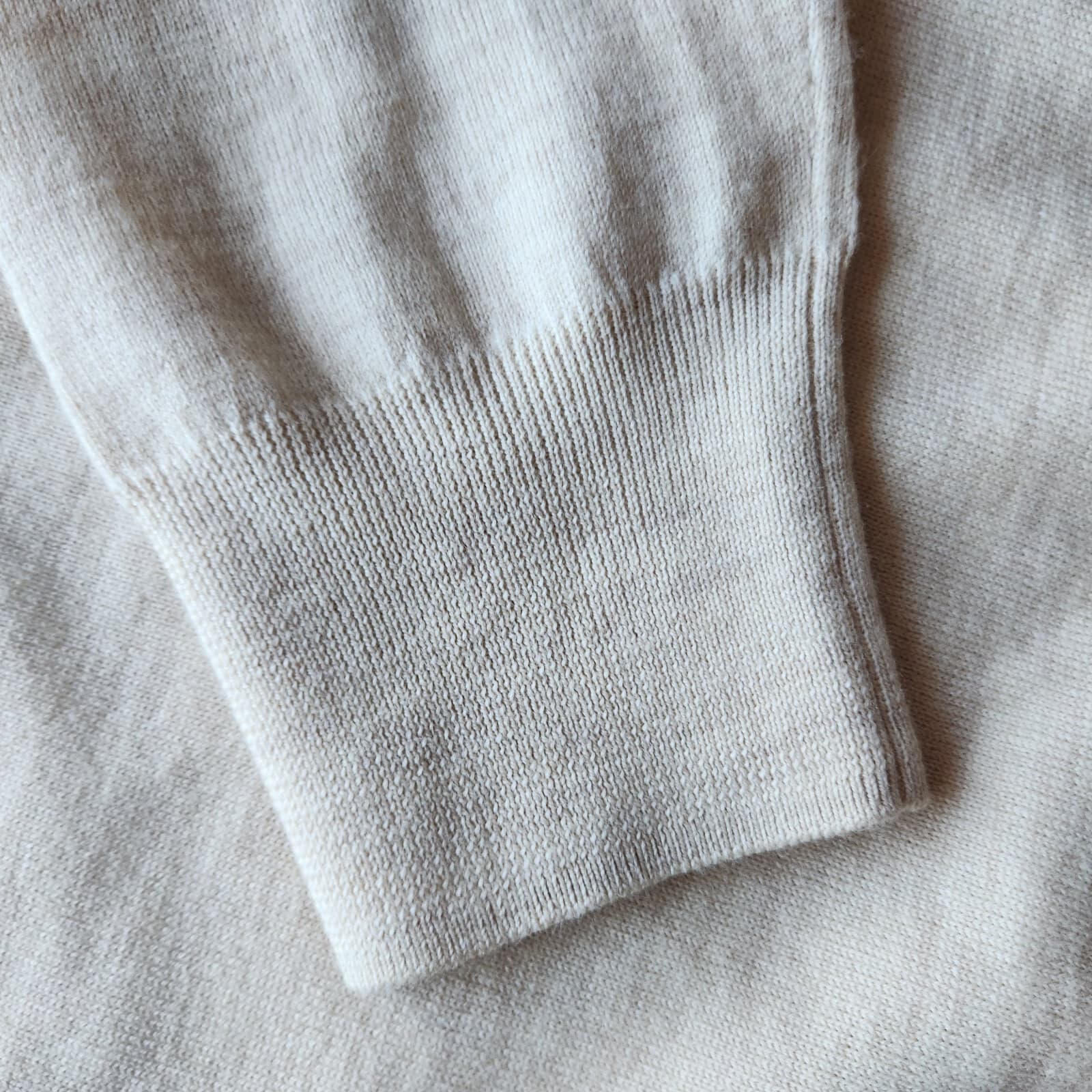 EUC Madewell 100% Merino Wool Polo Sweater Pullover Long Sleeve Beige Women XXL - Thumbnail 8
