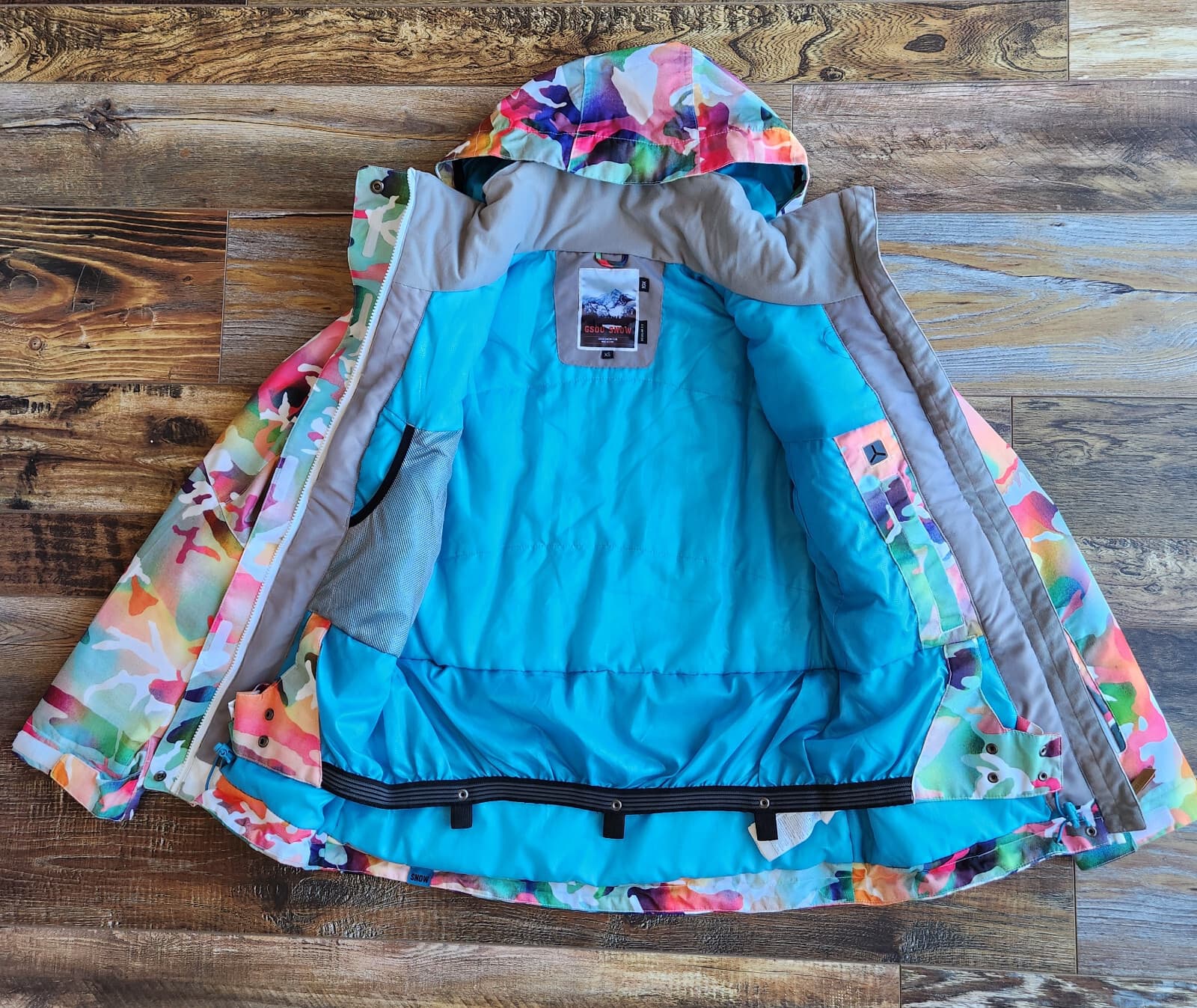 NWoT Gsou Snow Vibrant Camouflage Ski Snowboard Hooded Insulated Jacket Women XS - Thumbnail 14