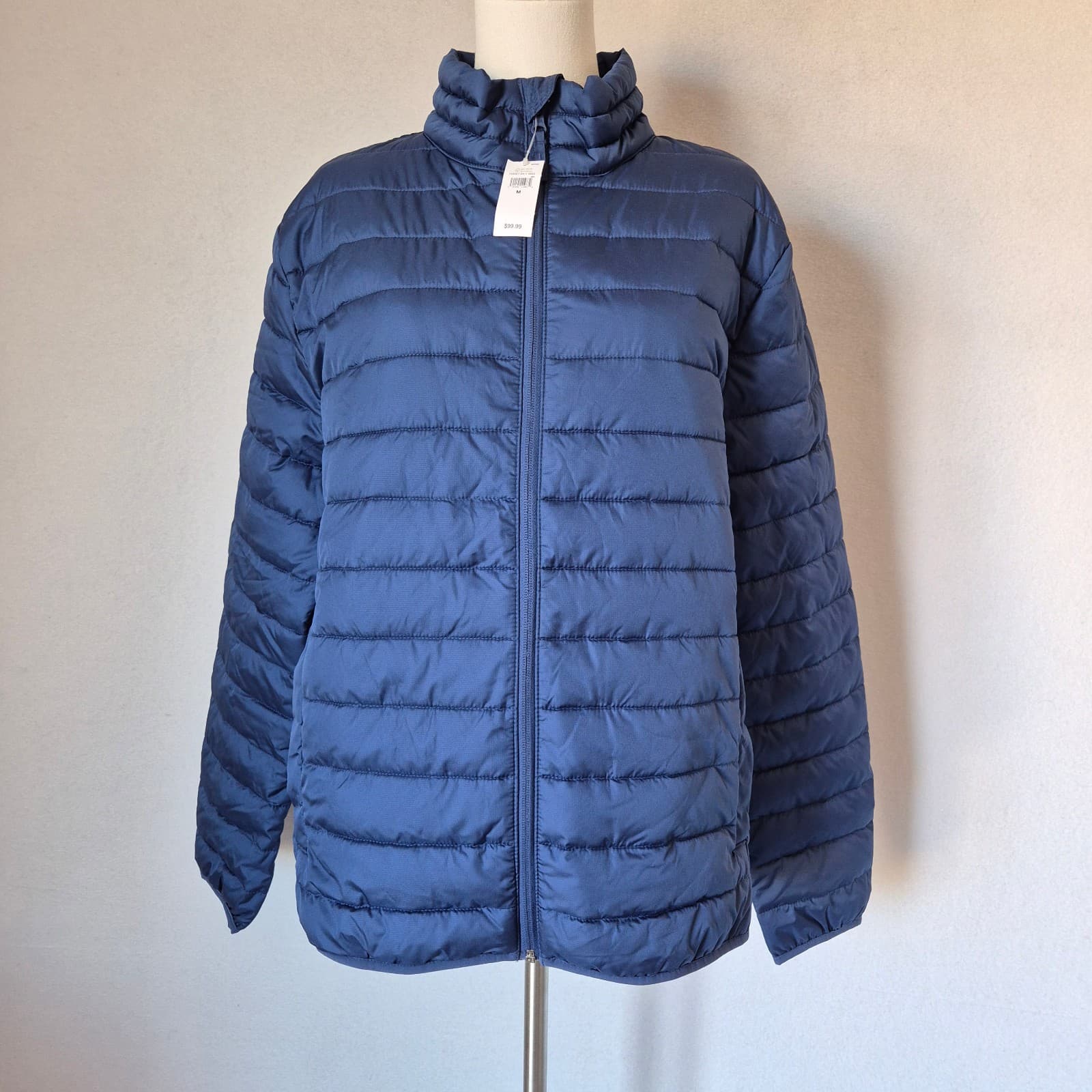 NWT Gap $100 Men's M Coldcontrol Waterproof Lightweight Puffer Jacket Navy Blue - Thumbnail 4