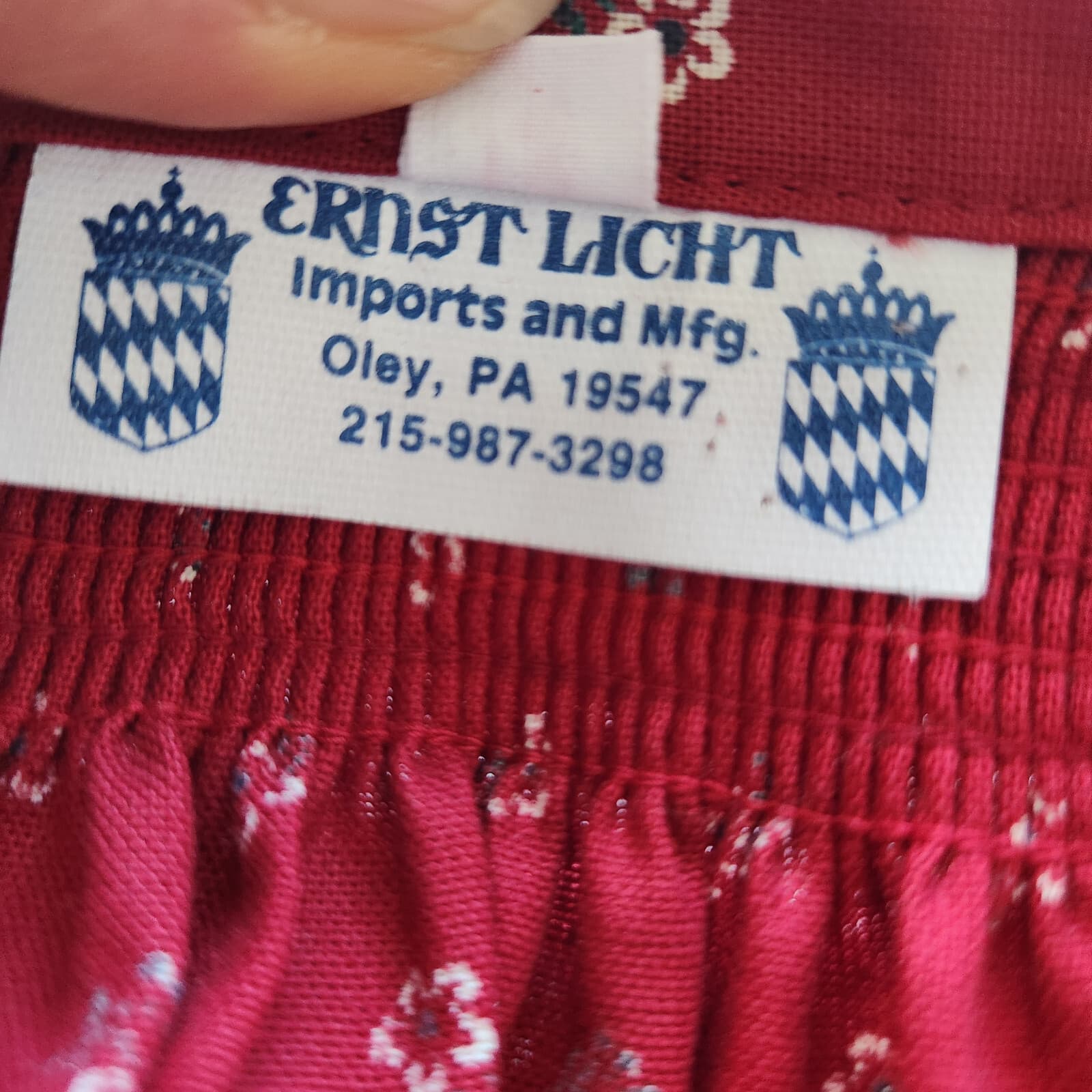 Vintage Ernst Licht 2 Piece Oktoberfest Prairie Dress Lace Trim Floral Red Sz.8 - Thumbnail 13