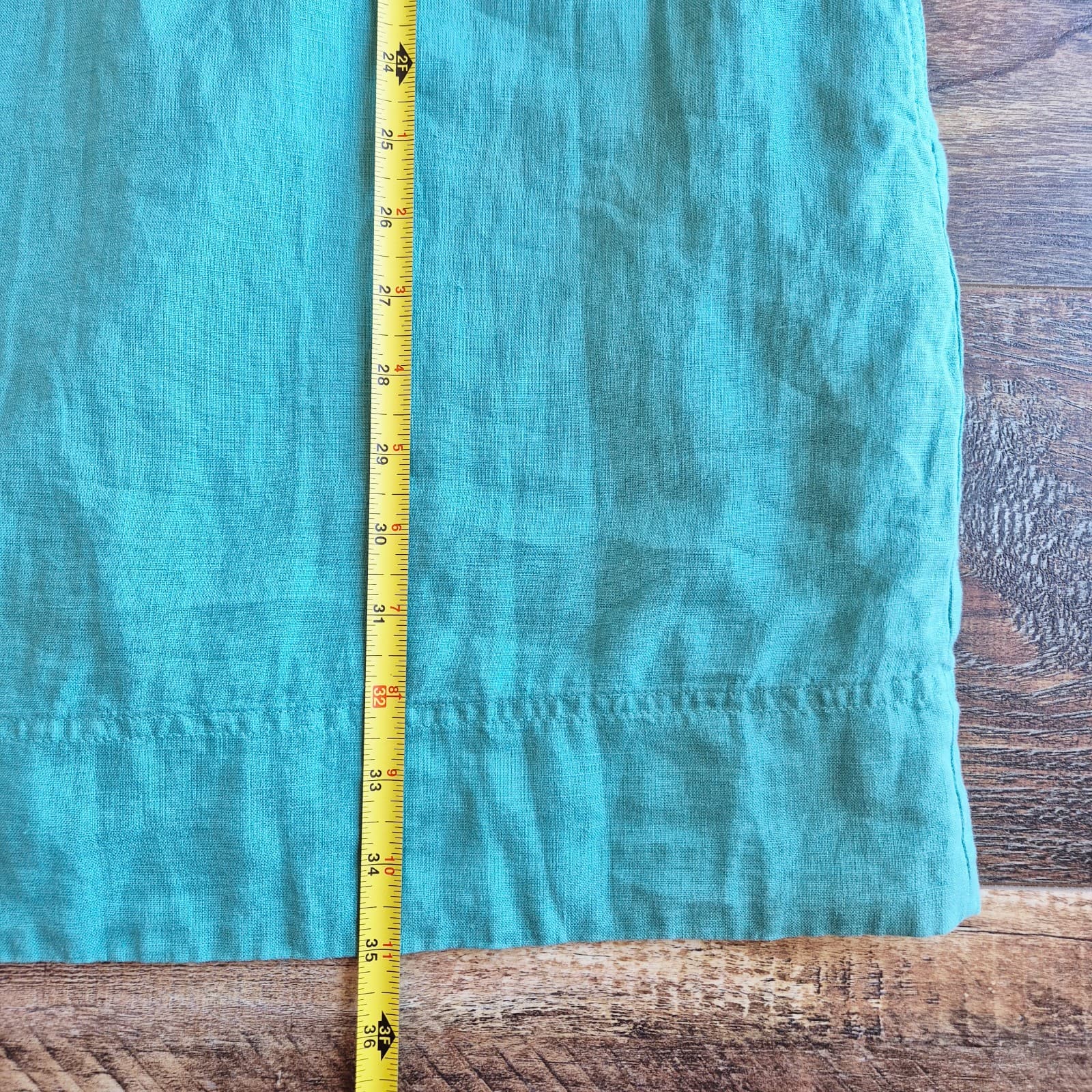 NWT Tommy Bahama Linen Two Palms Double Ruffle Mini Dress Sleeveless Green Sz.L - Thumbnail 12