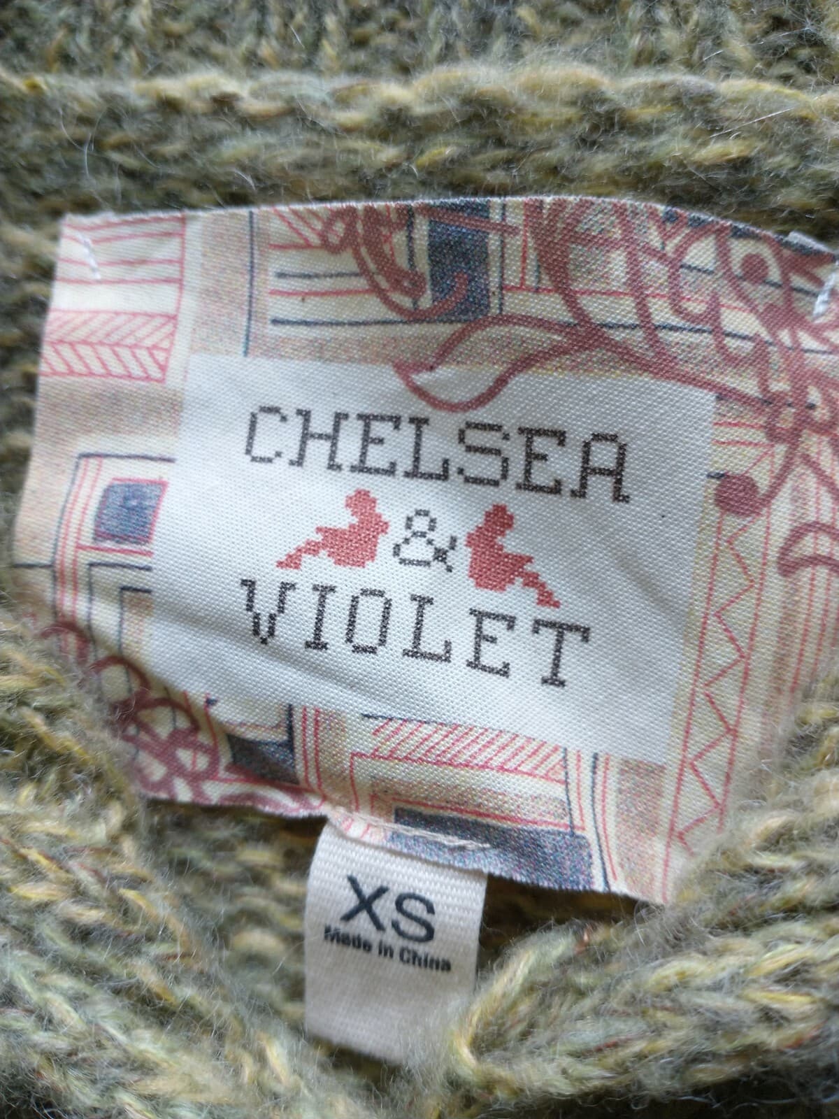CHELSEA & VIOLET Mohair Blend Long Cardigan Wooden Button Green Women Sz.XS - Thumbnail 8