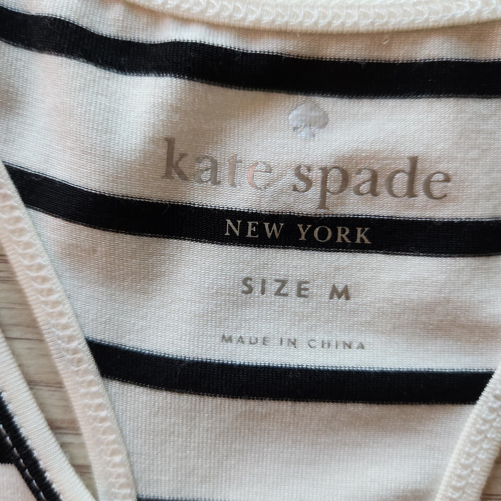 Kate Spade New York Stripe Ruffle Tank Top Modal Buttery-Knit White Black Sz.M - Thumbnail 9