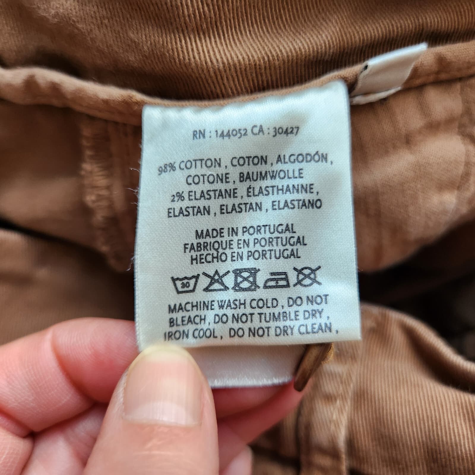 Essentiel Antwerp Bootcut Flare Pants Zip Stretch Cotton Brown Women's 40 (8) - Thumbnail 7