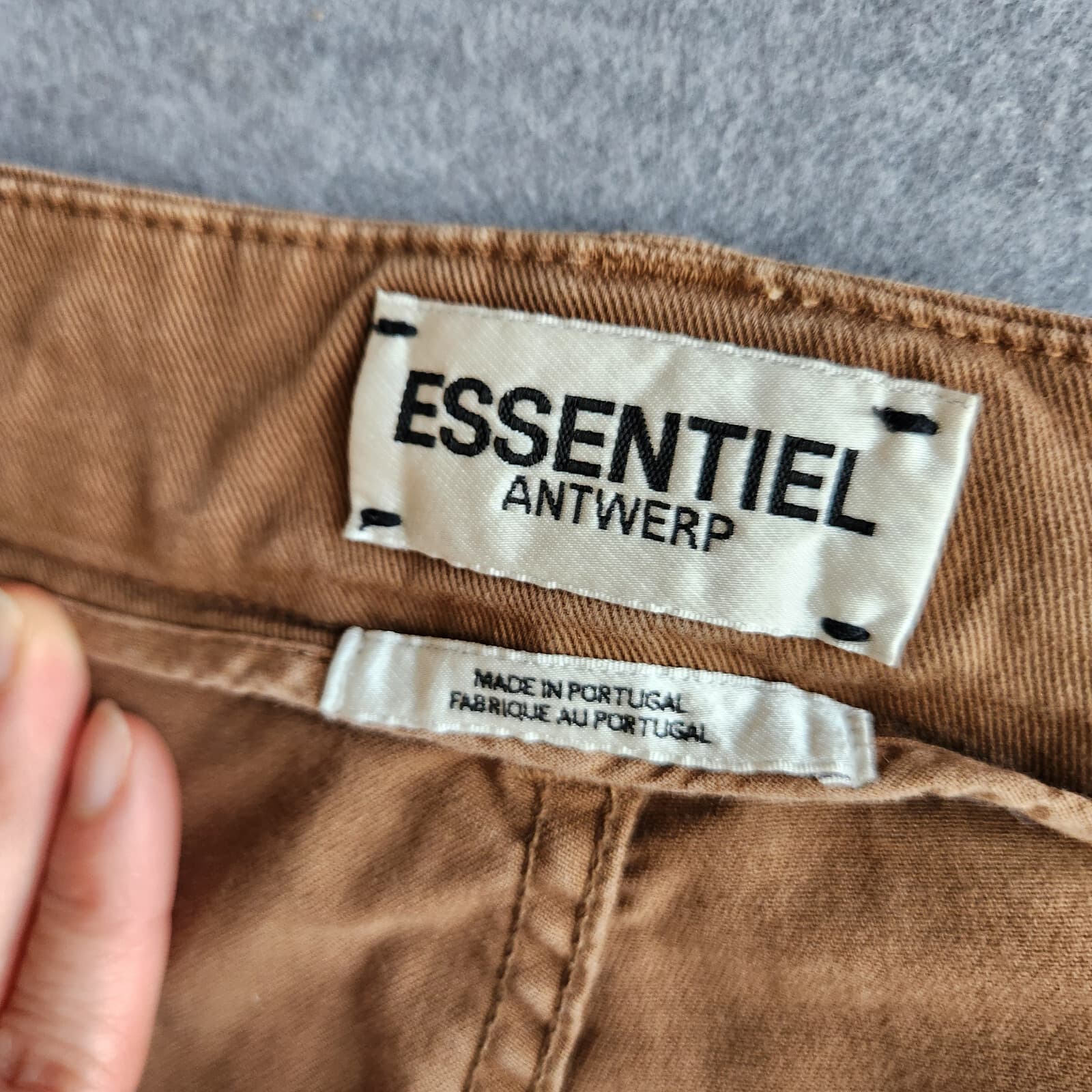 Essentiel Antwerp Bootcut Flare Pants Zip Stretch Cotton Brown Women's 40 (8) - Thumbnail 6