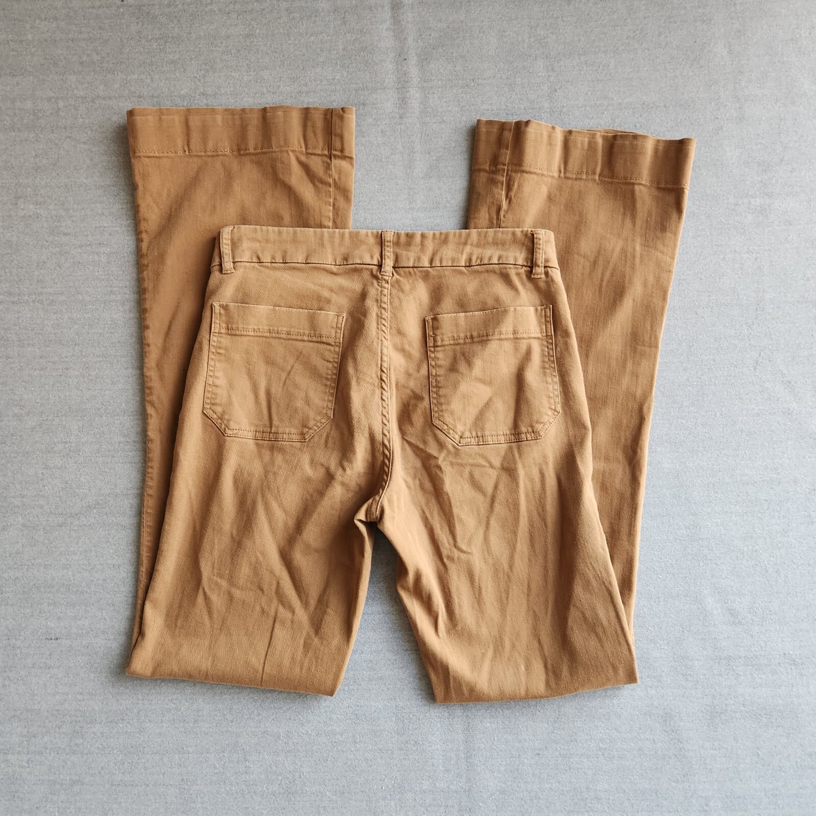 Essentiel Antwerp Bootcut Flare Pants Zip Stretch Cotton Brown Women's 40 (8) - Thumbnail 5