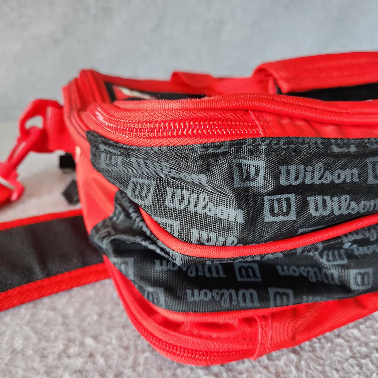Wilson Tour Sports Messenger Laptop Travel Bag Compartments Zip Red Spellout - Thumbnail 10
